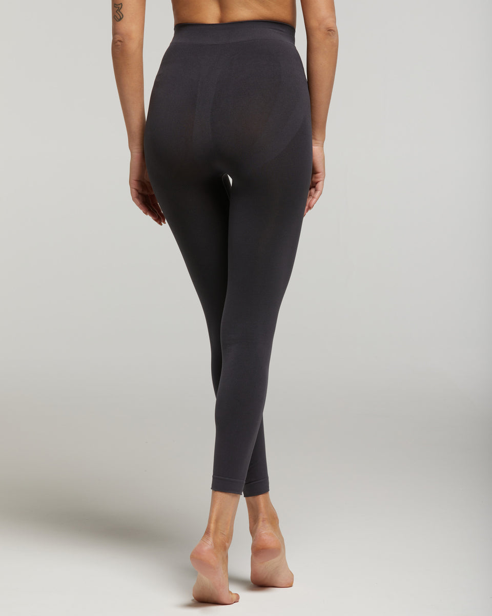 Opaque push-up leggings, dark grey, Outlet, Pompea