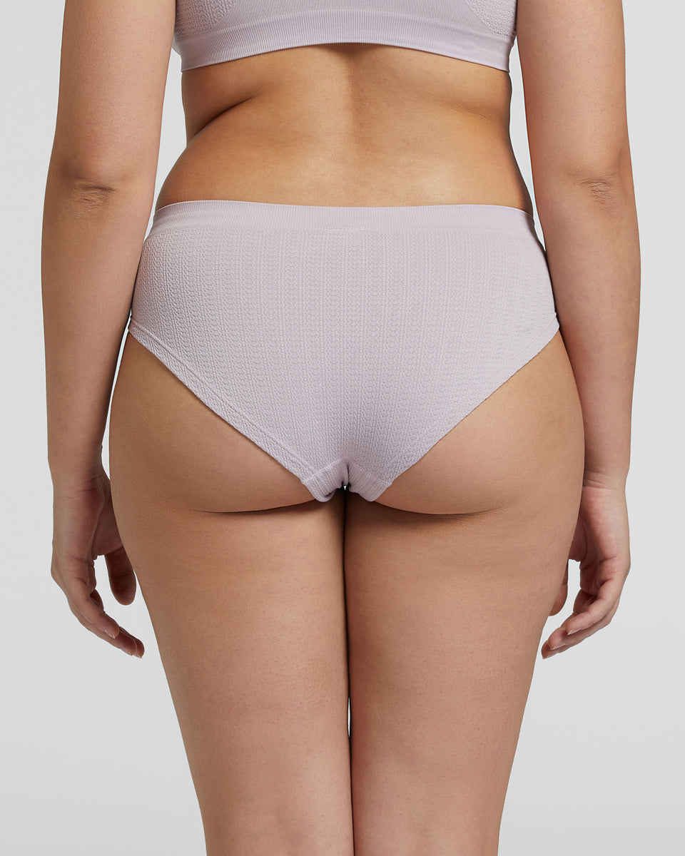 Comfort size bikini briefs in recycled yarn, orchid, Women's Underwear