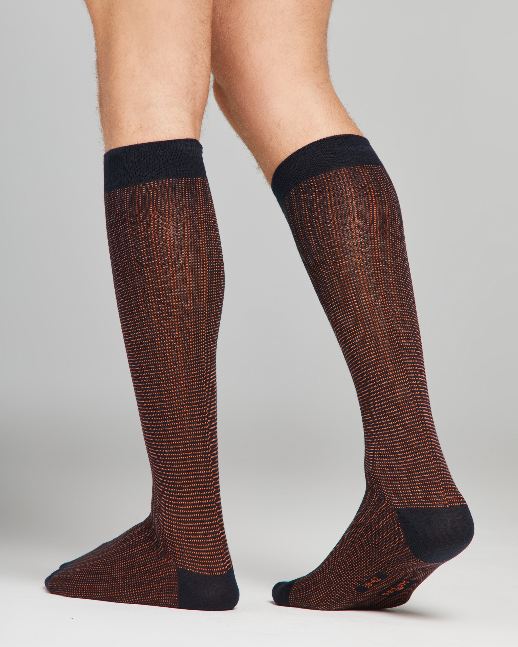 Chaussettes longues Ivan en coton à motif micro pois