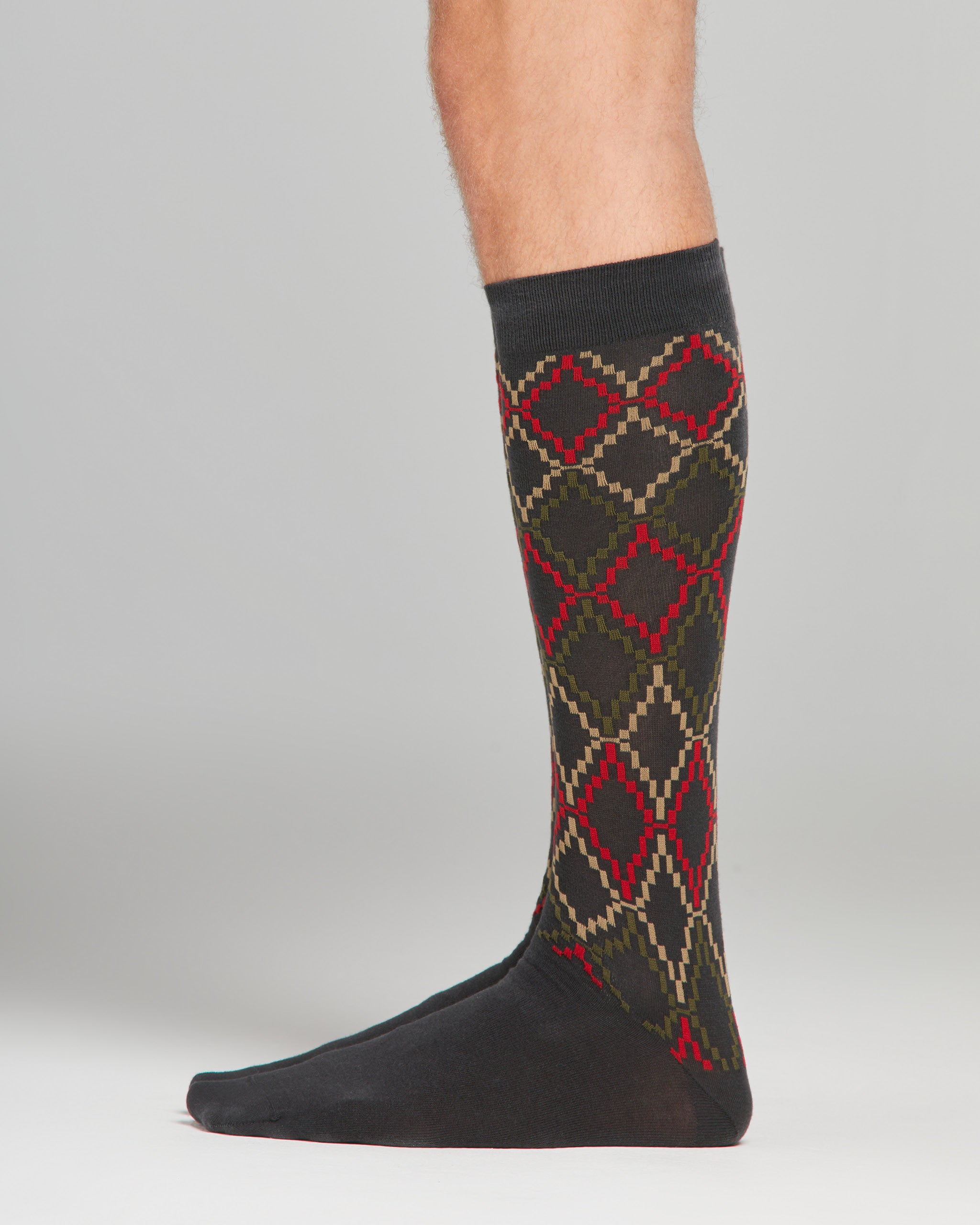 Romeo long cotton sock with geometric pattern