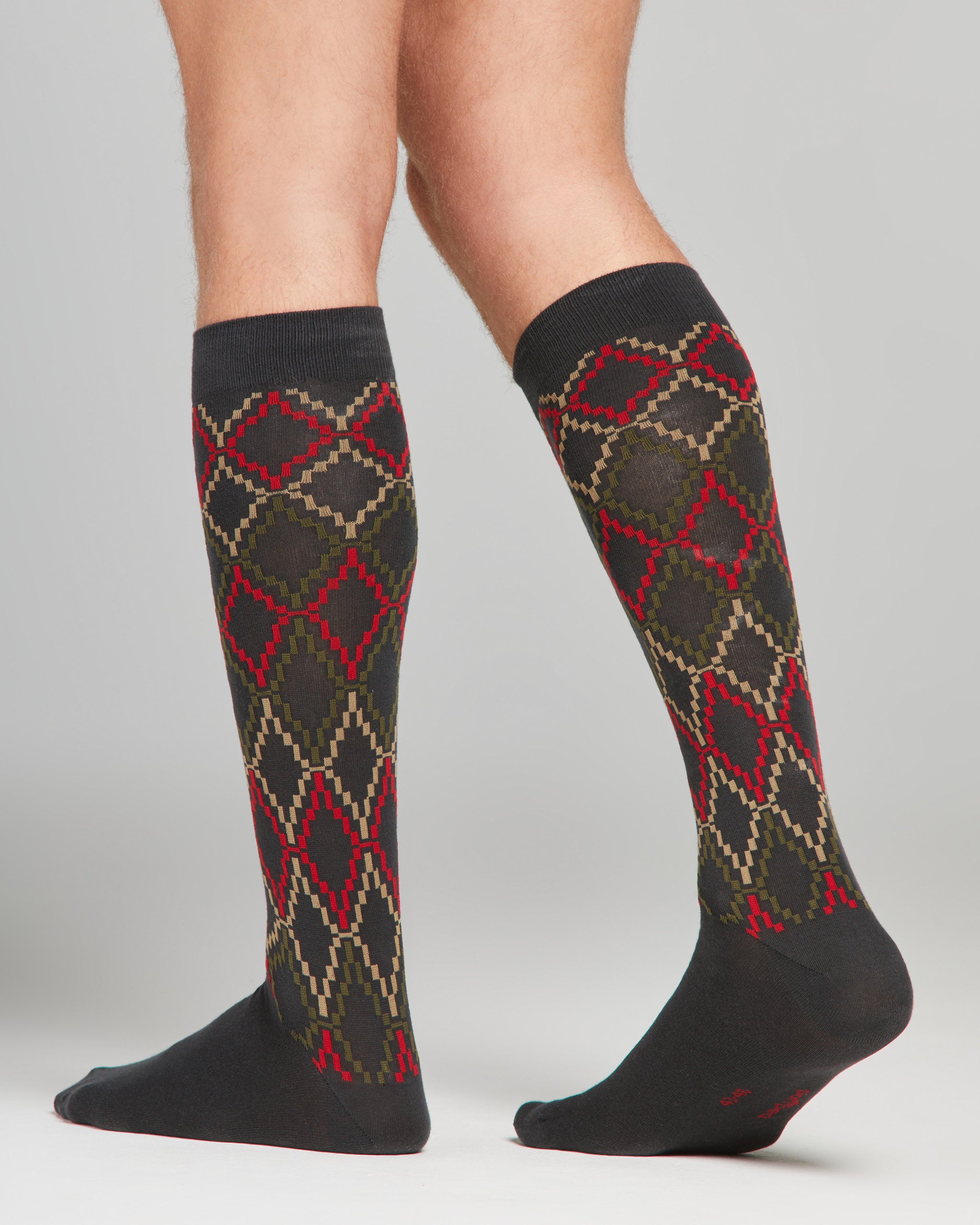 Chaussettes longues Roméo en coton à motif géométrique