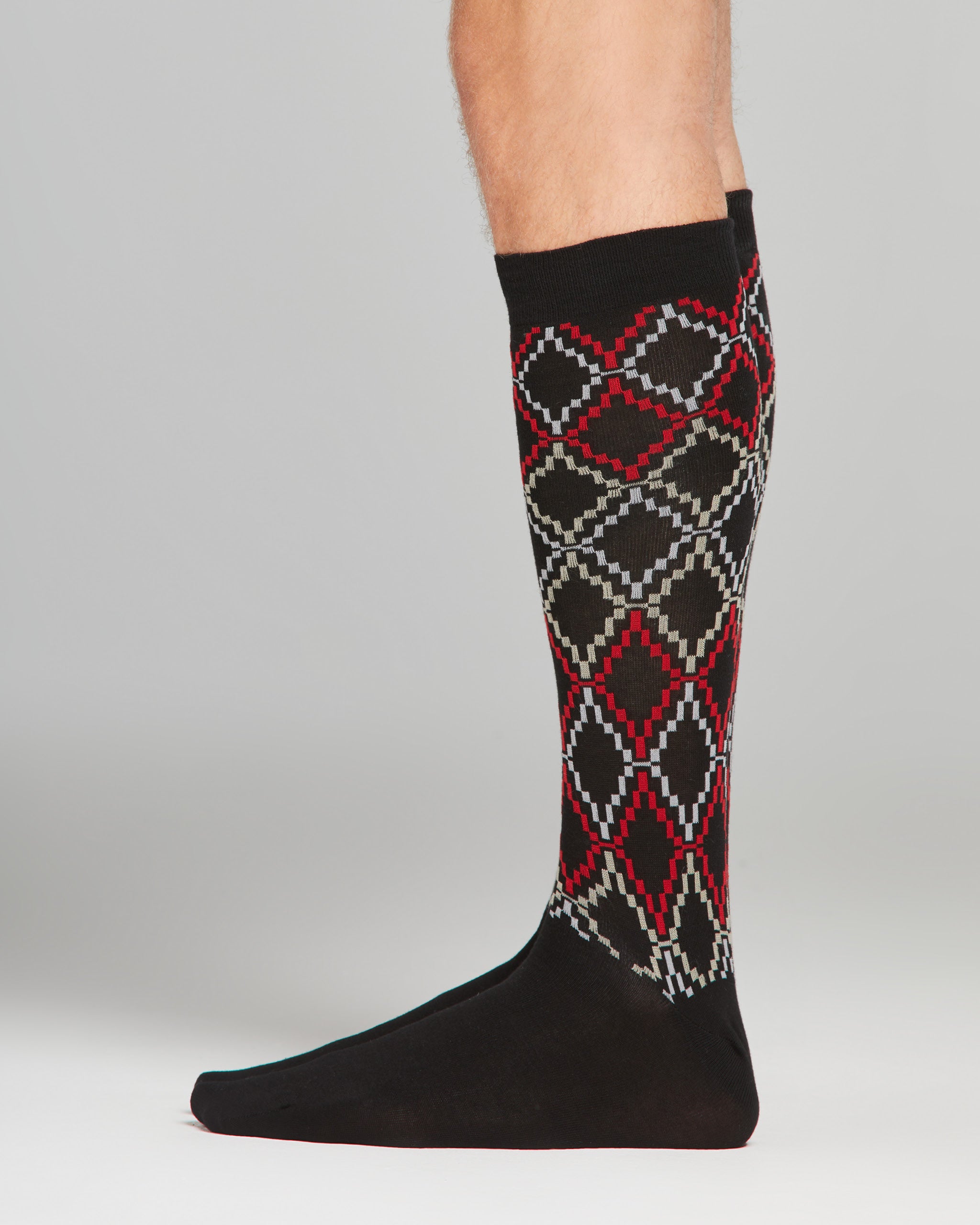 Romeo long cotton sock with geometric pattern