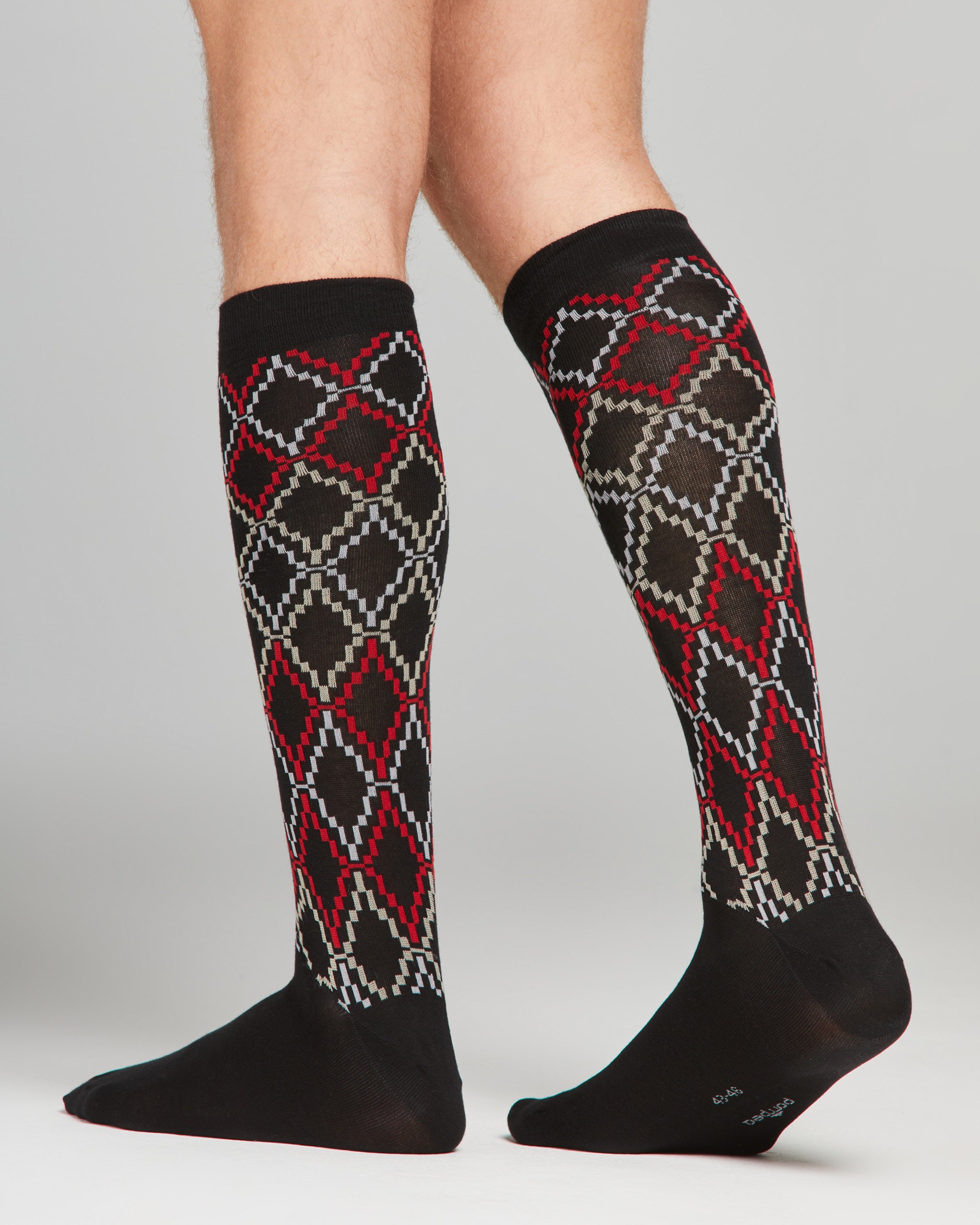 Romeo long cotton sock with geometric pattern