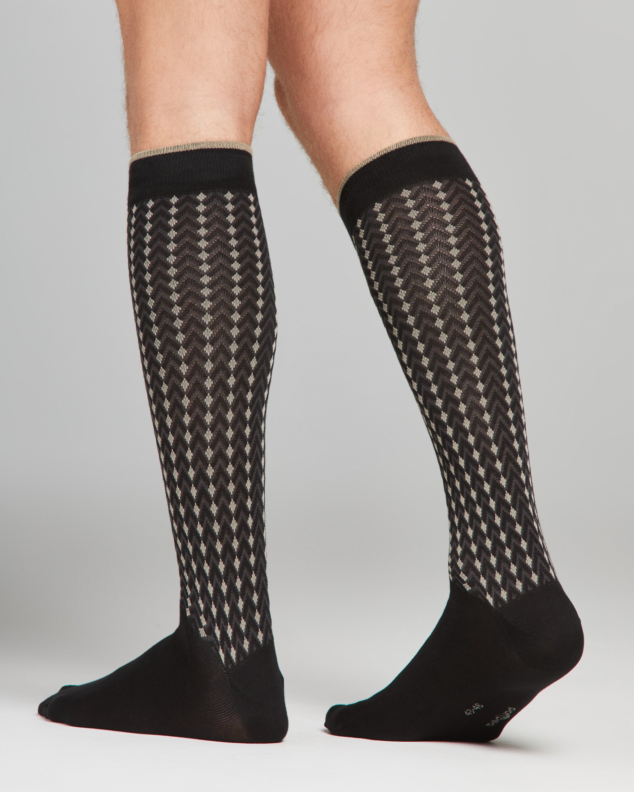 Santiago long cotton sock with geometric pattern