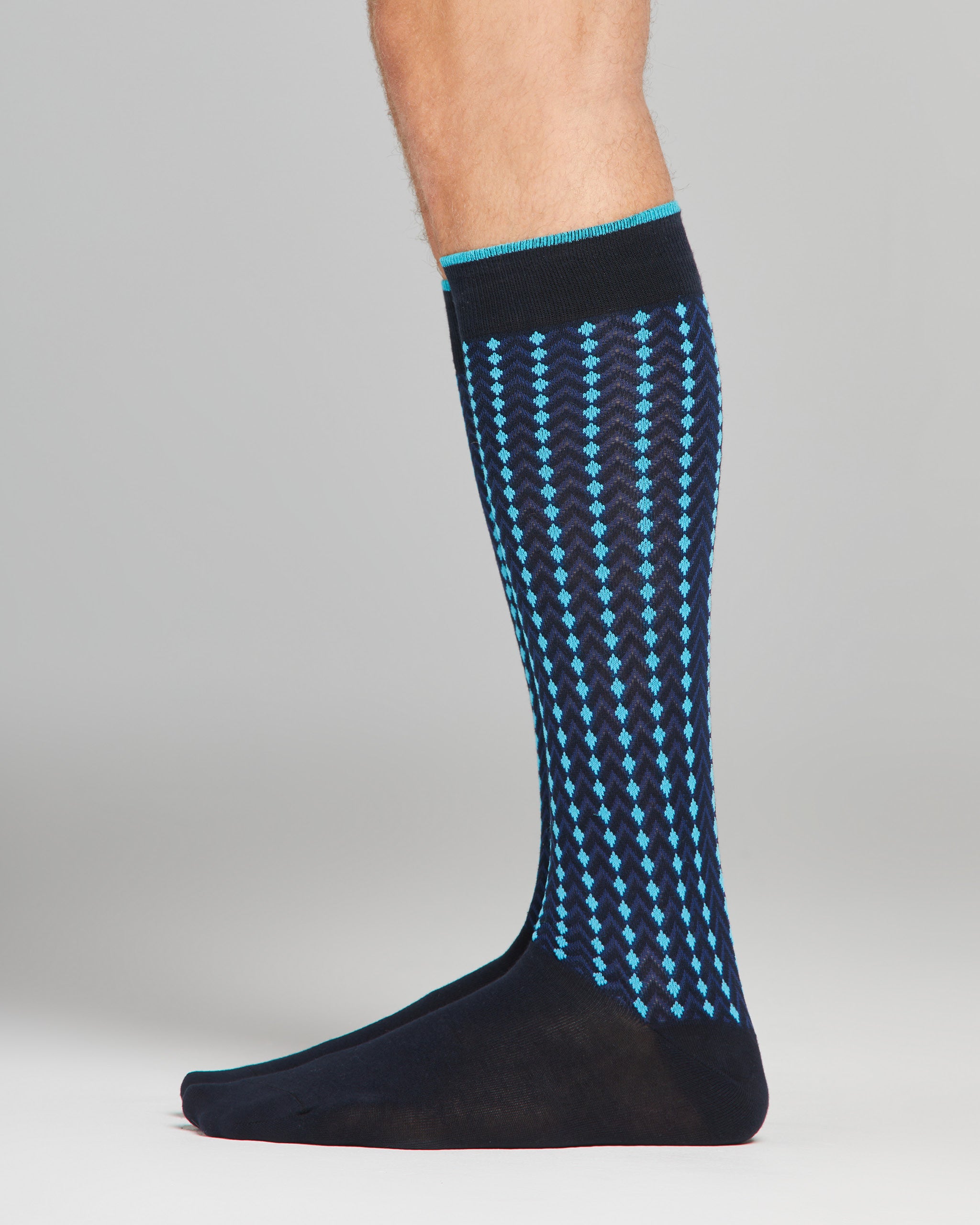 Santiago long cotton sock with geometric pattern