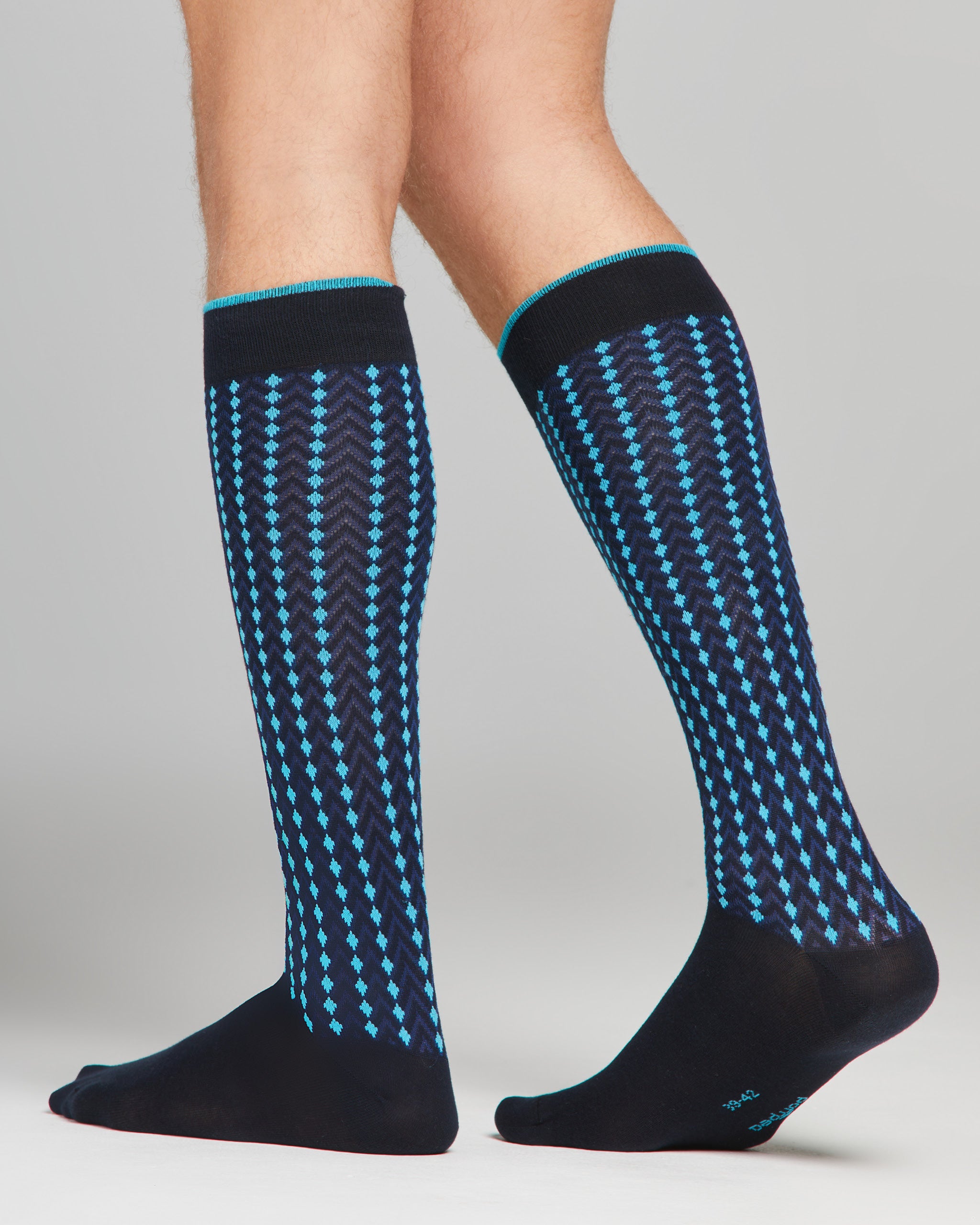 Santiago long cotton sock with geometric pattern