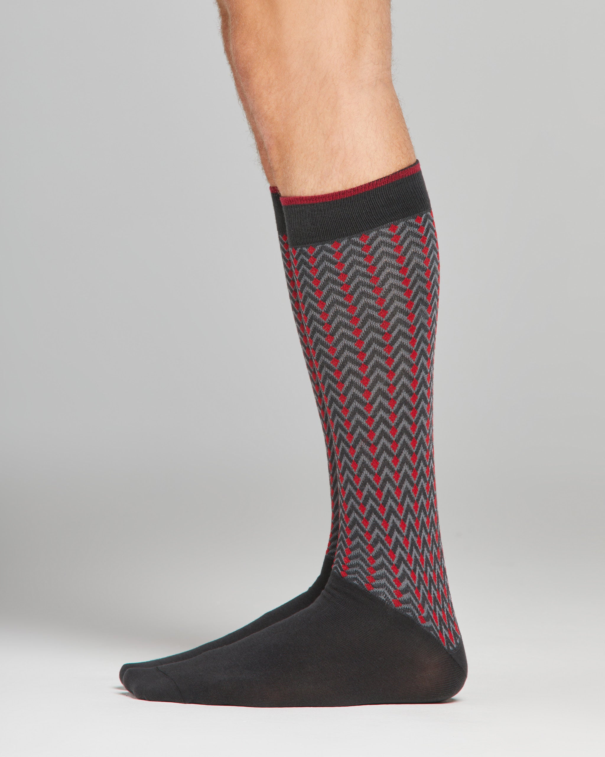 Santiago long cotton sock with geometric pattern