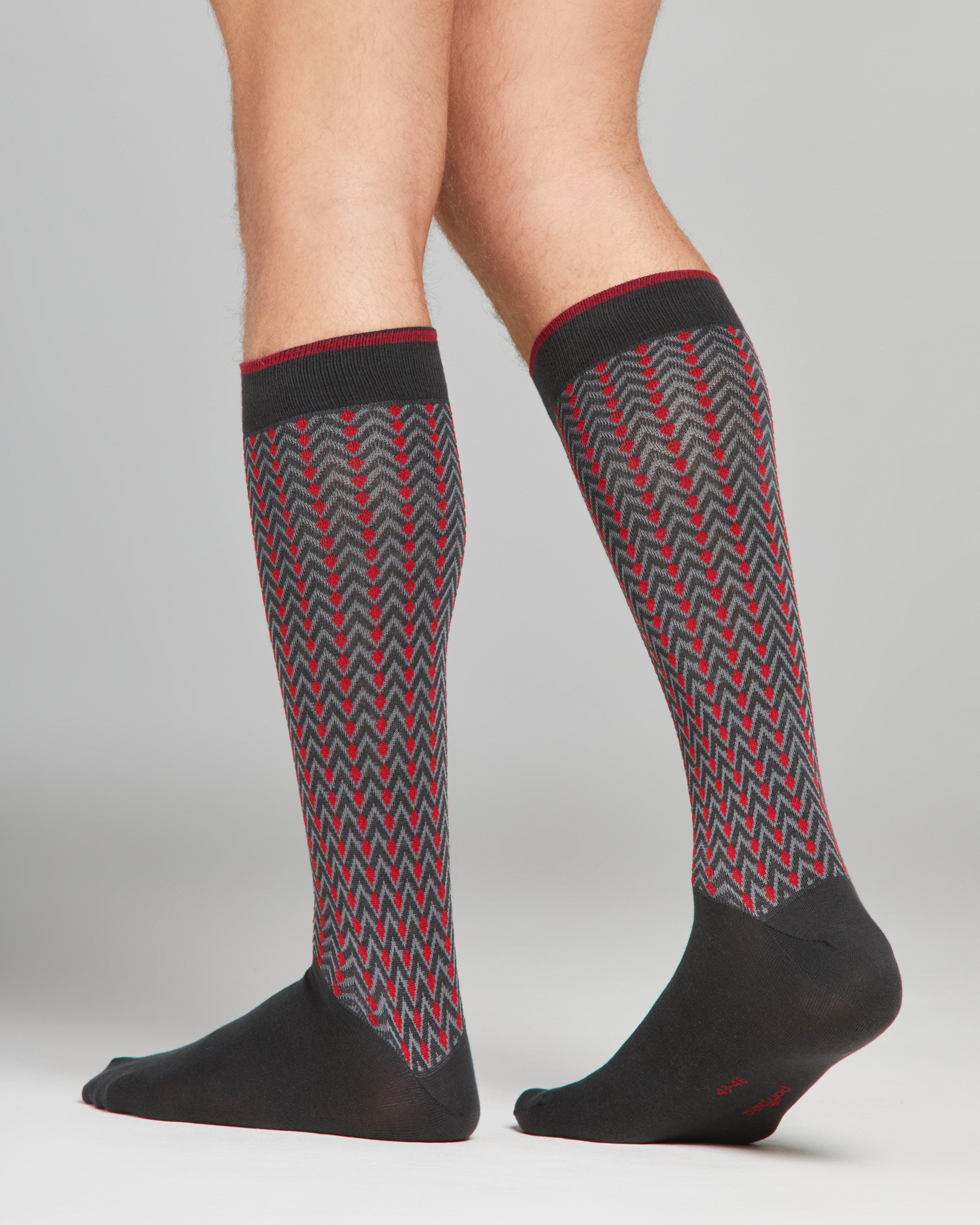 Santiago long cotton sock with geometric pattern