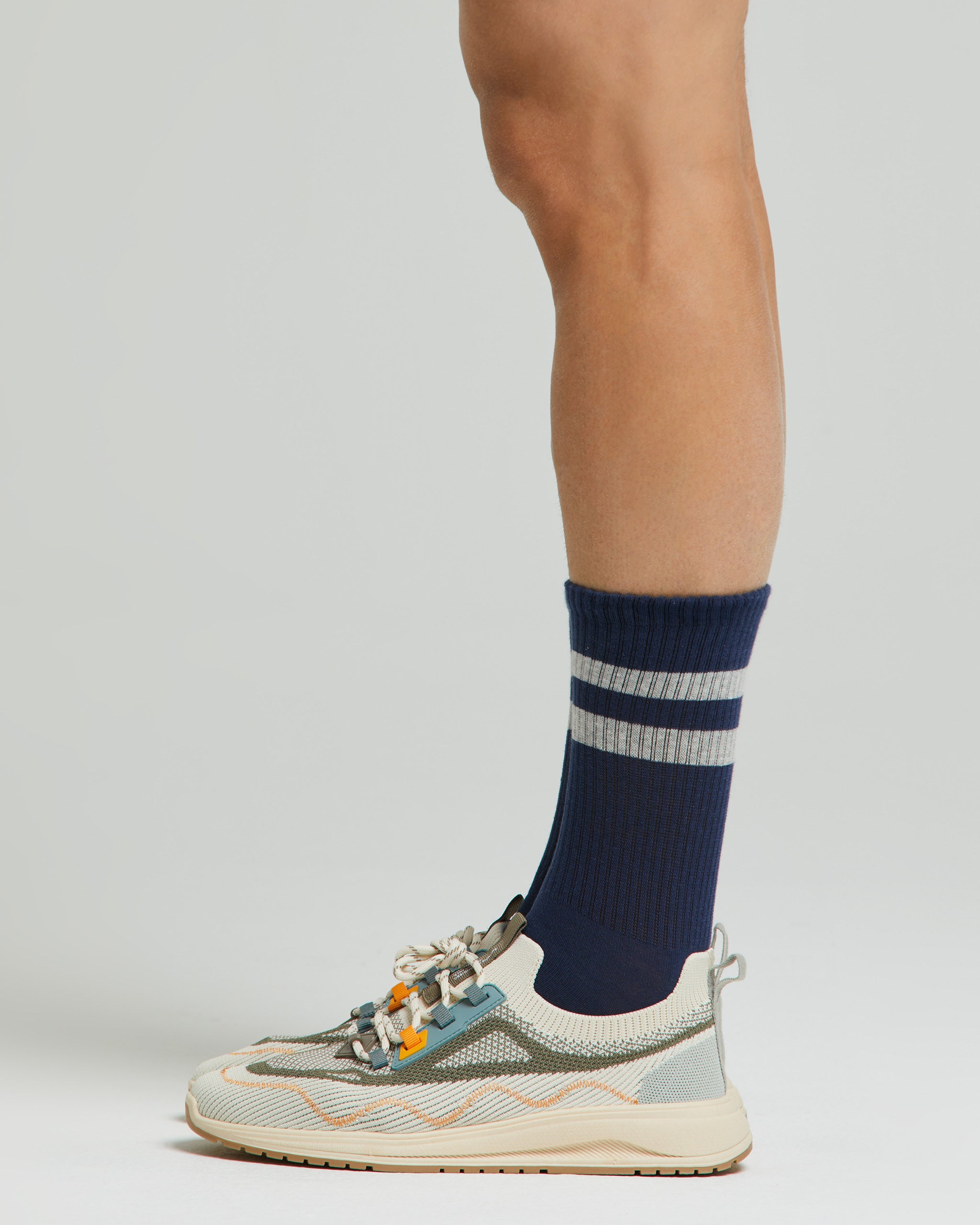 Argo cotton tennis sock with contrasting stripes