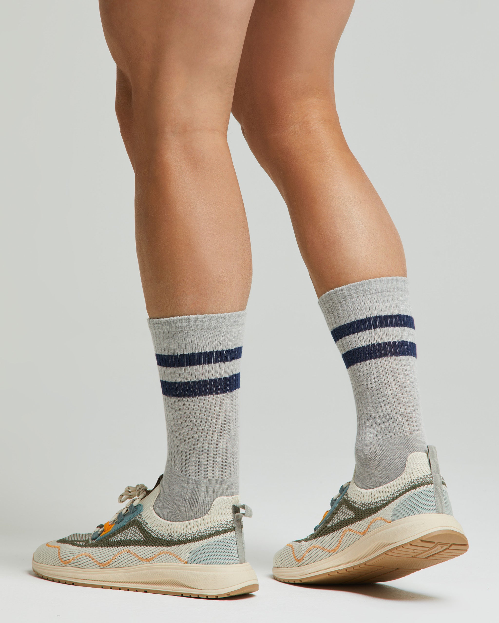 Argo cotton tennis sock with contrasting stripes