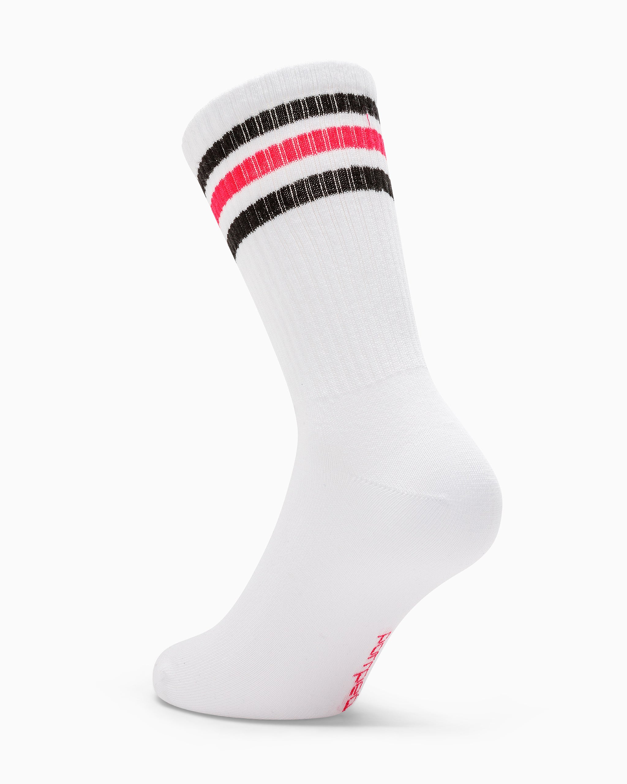 Crew cotton tennis sock with fluorescent stripes