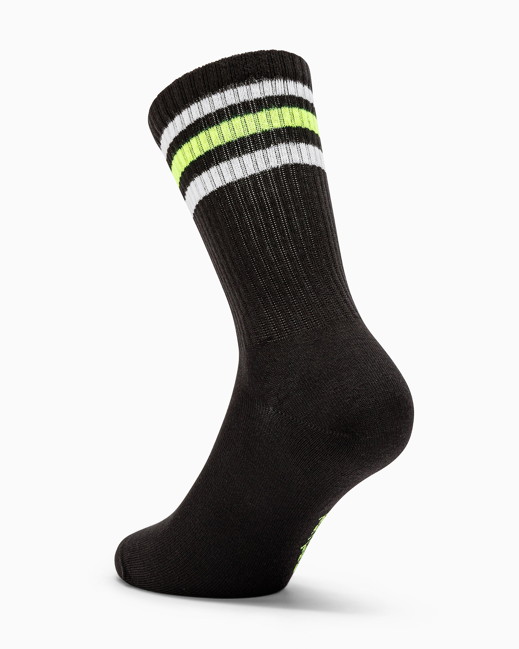 Crew cotton tennis sock with fluorescent stripes