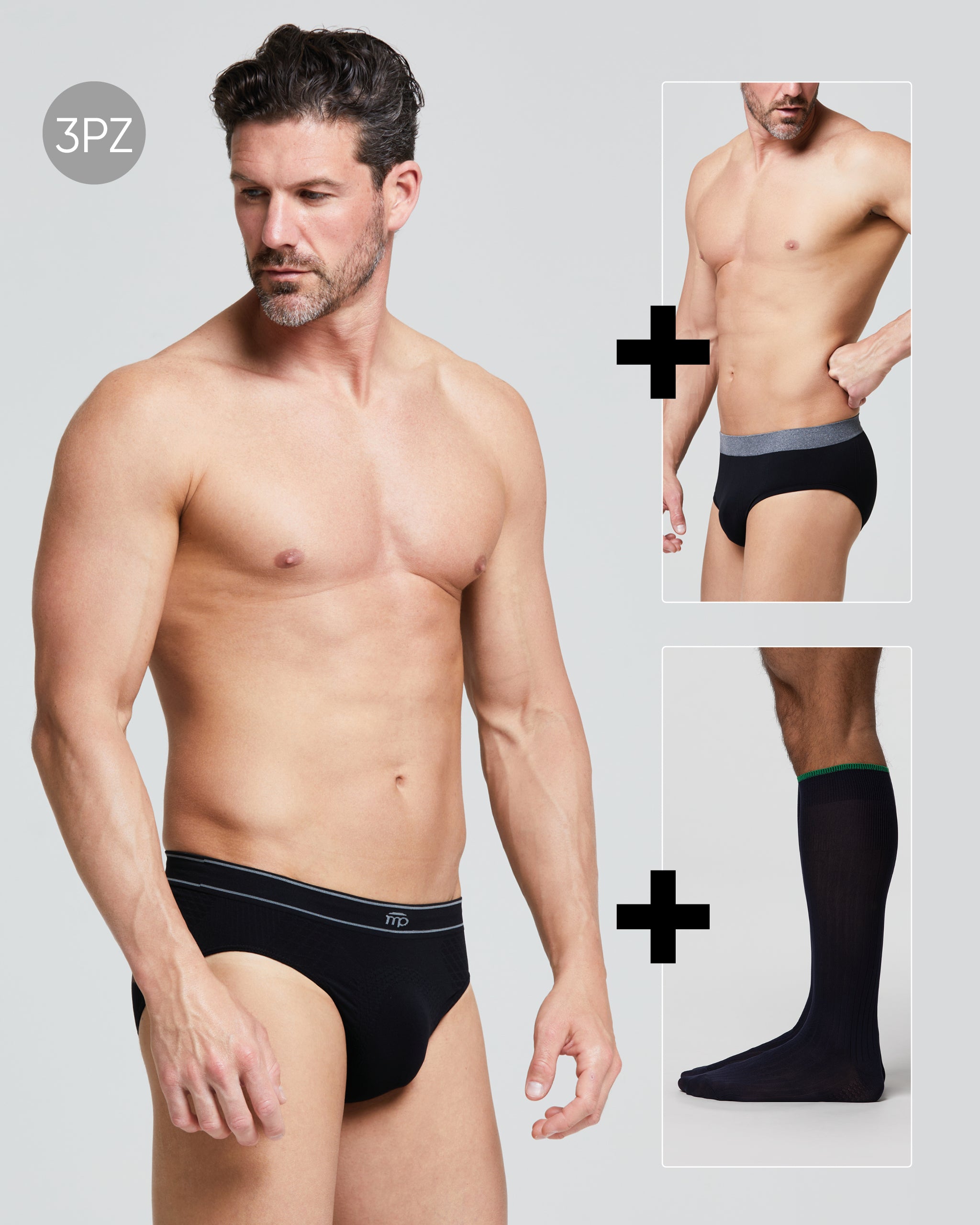 <b>Set Completo</b> Slip Q-CYCLE + Slip Eco-Friendly + Calza Eco-Friendly uomo