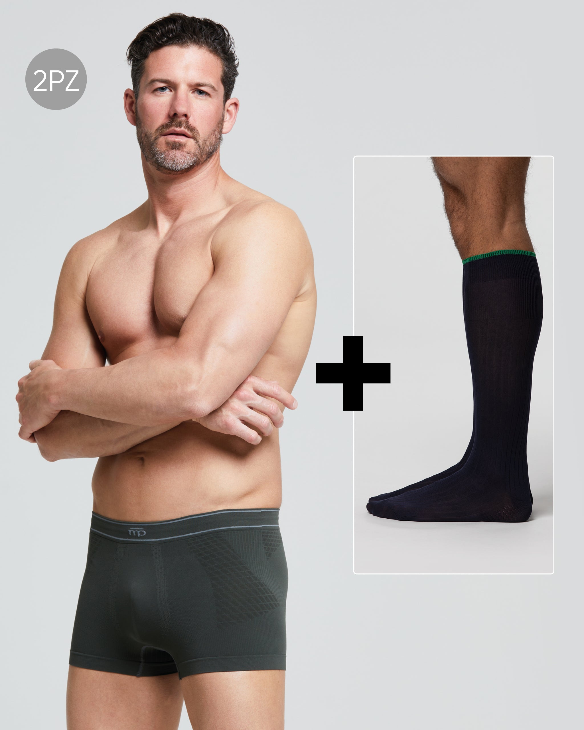 <b>Komplettes Set</b> Q-CYCLE Boxer (Militärgrün) + umweltfreundliche Herrensocken