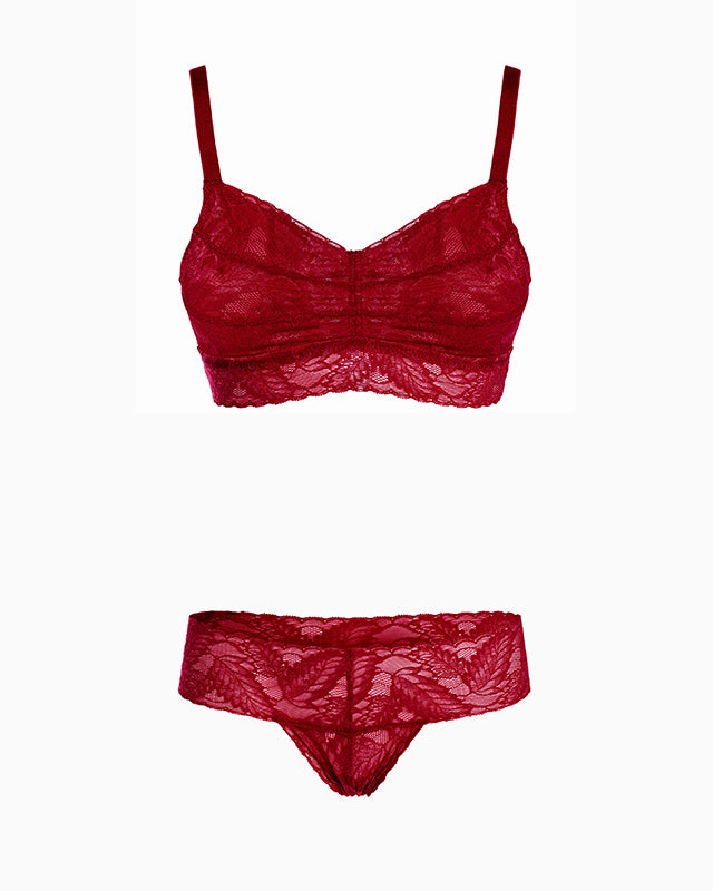 <b>Complete Set</b> Lace Underwear (Bordeaux)