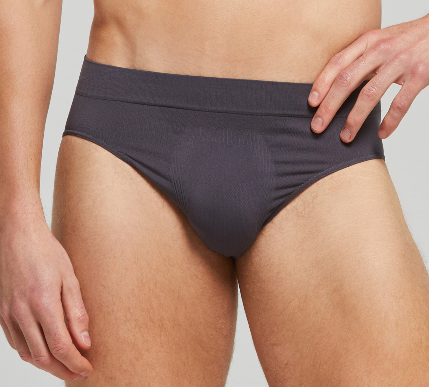 Briefs in Lycra, comfortable fit, Seamless, grey
