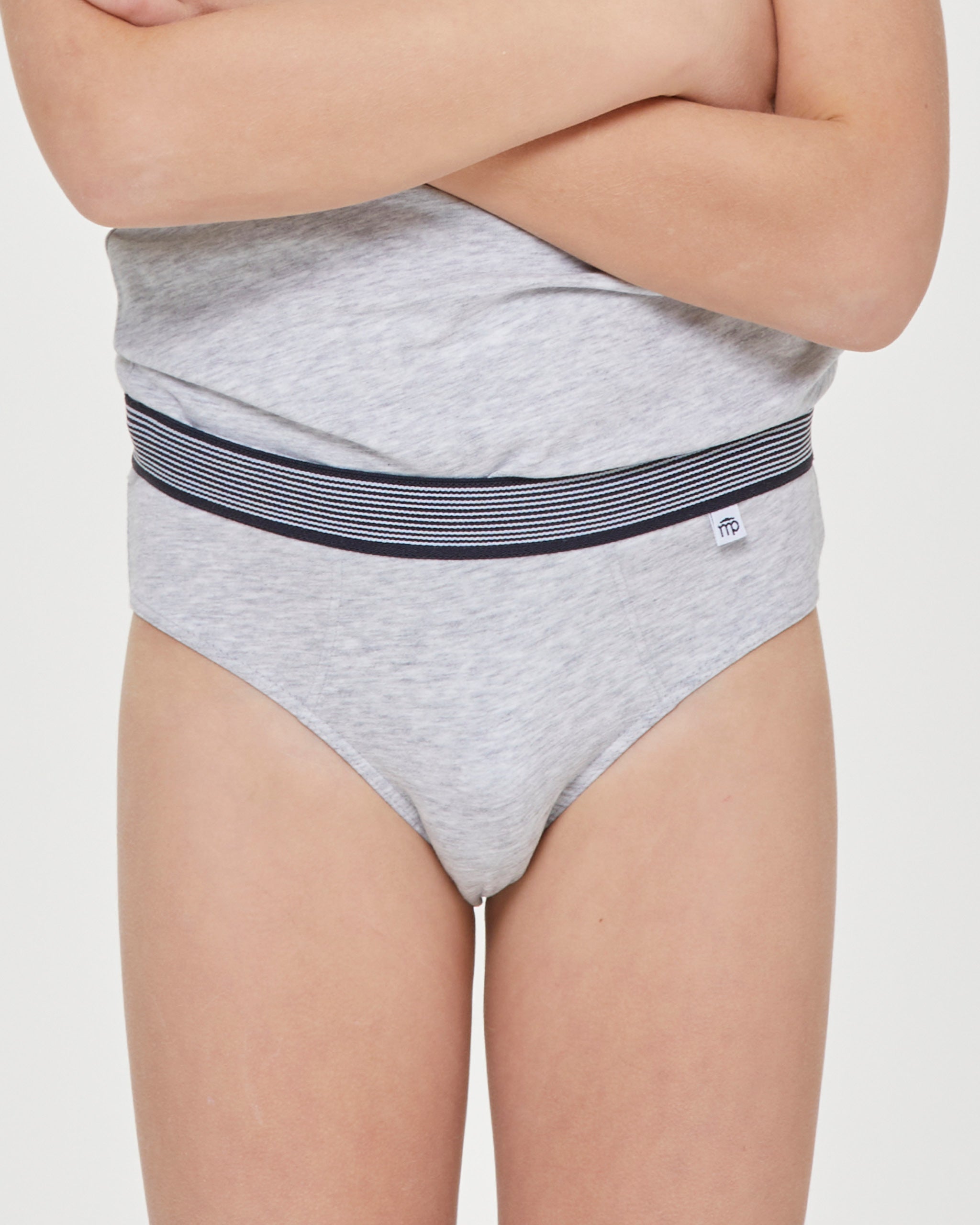 Jungen-Slip aus Bio-Baumwolle mit gestreiftem Gummizug