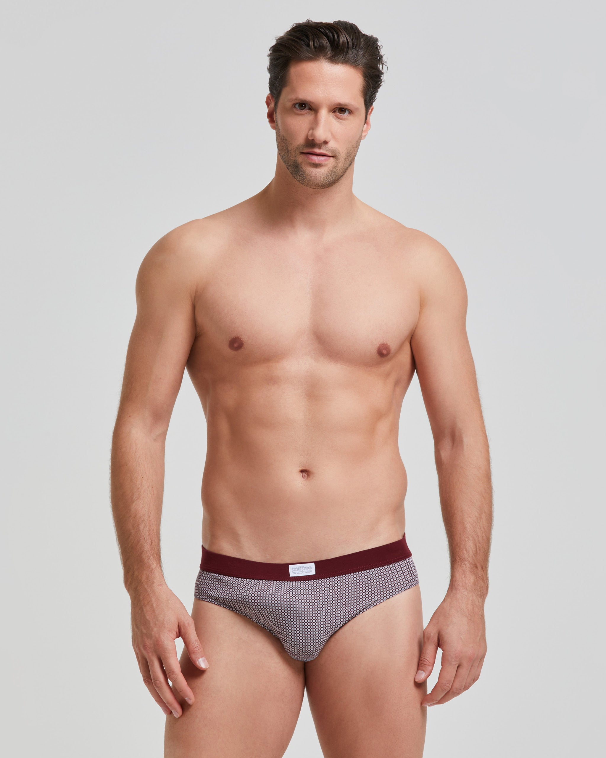 Men's cotton briefs with tie motif