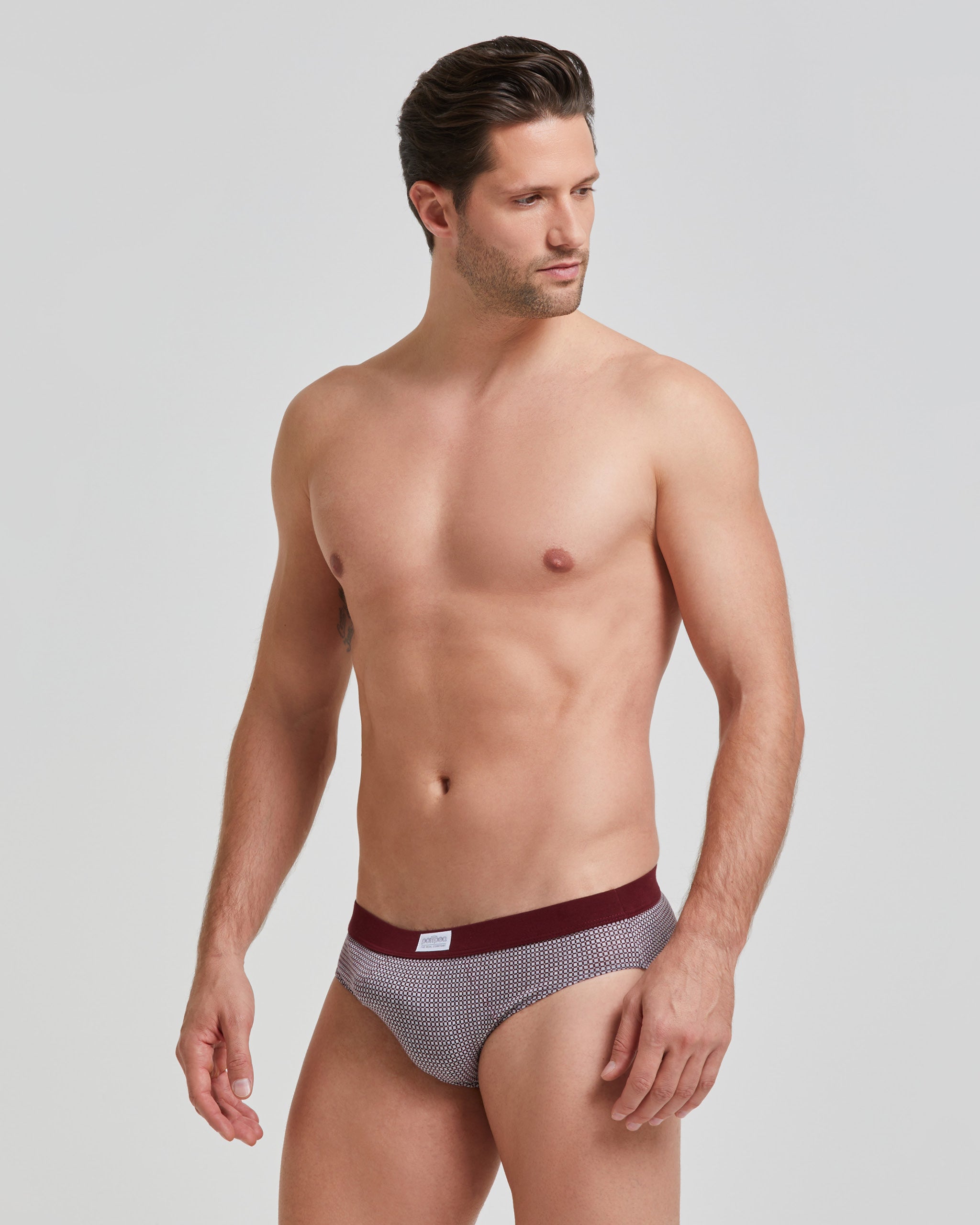 Men's cotton briefs with tie motif