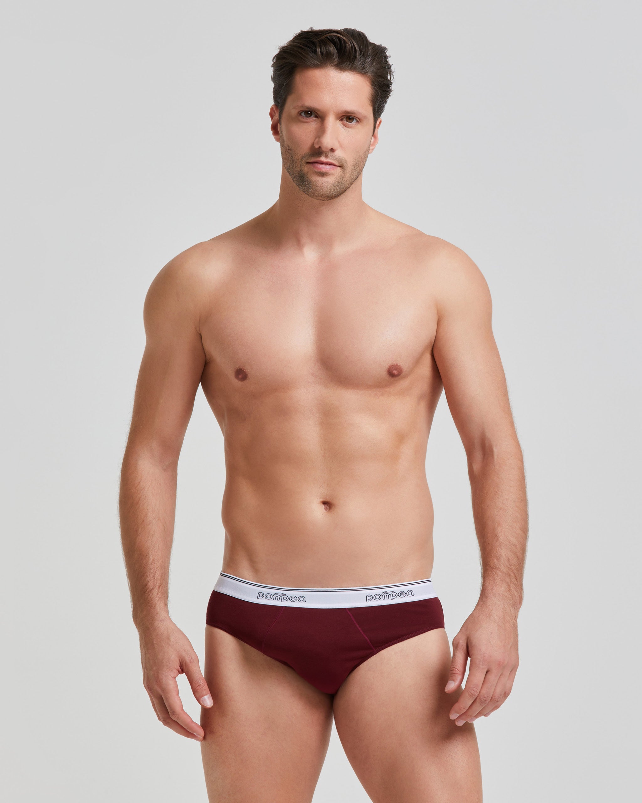 Slip homme en coton avec élastique logo visible