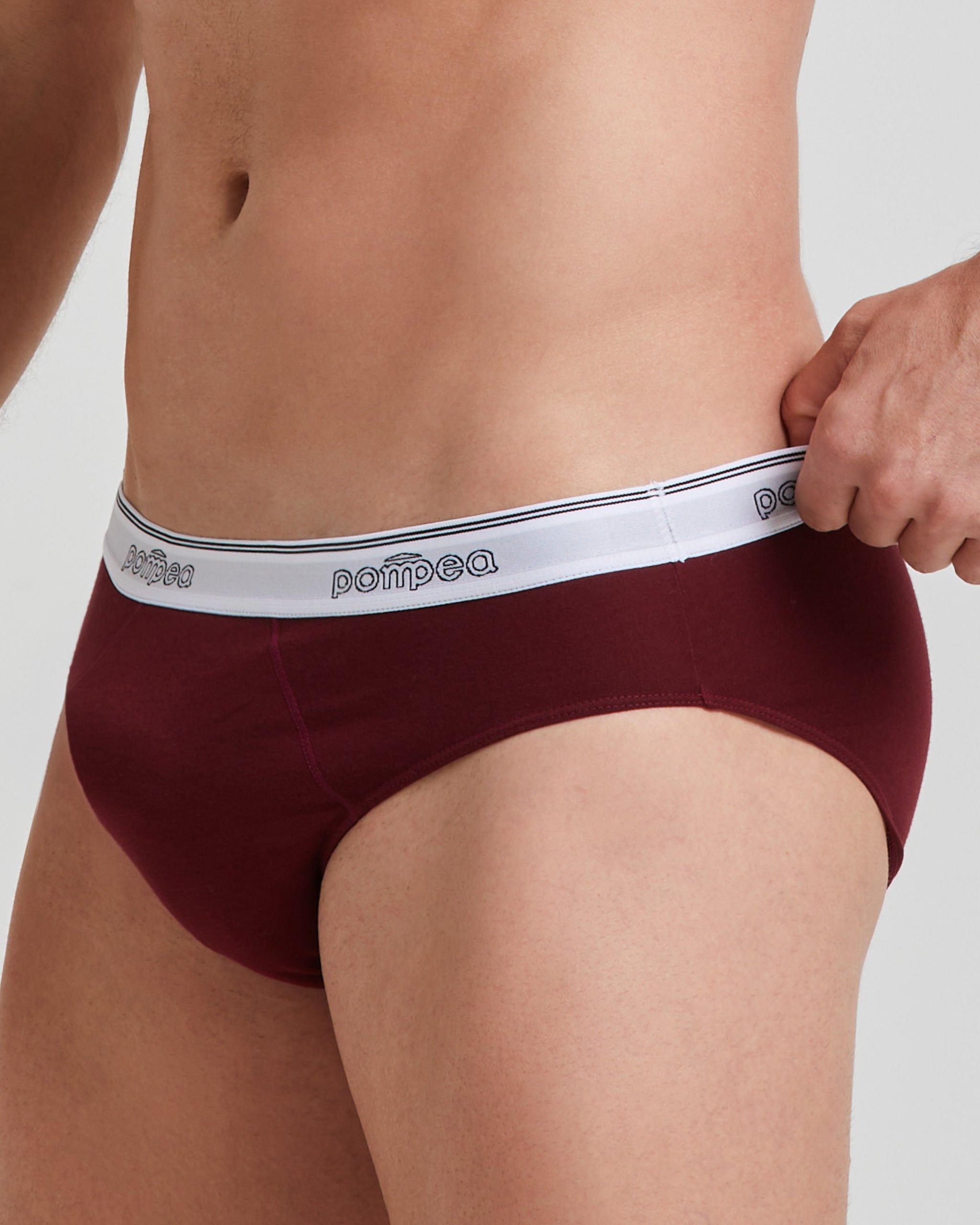 Men's cotton briefs with visible logo elastic