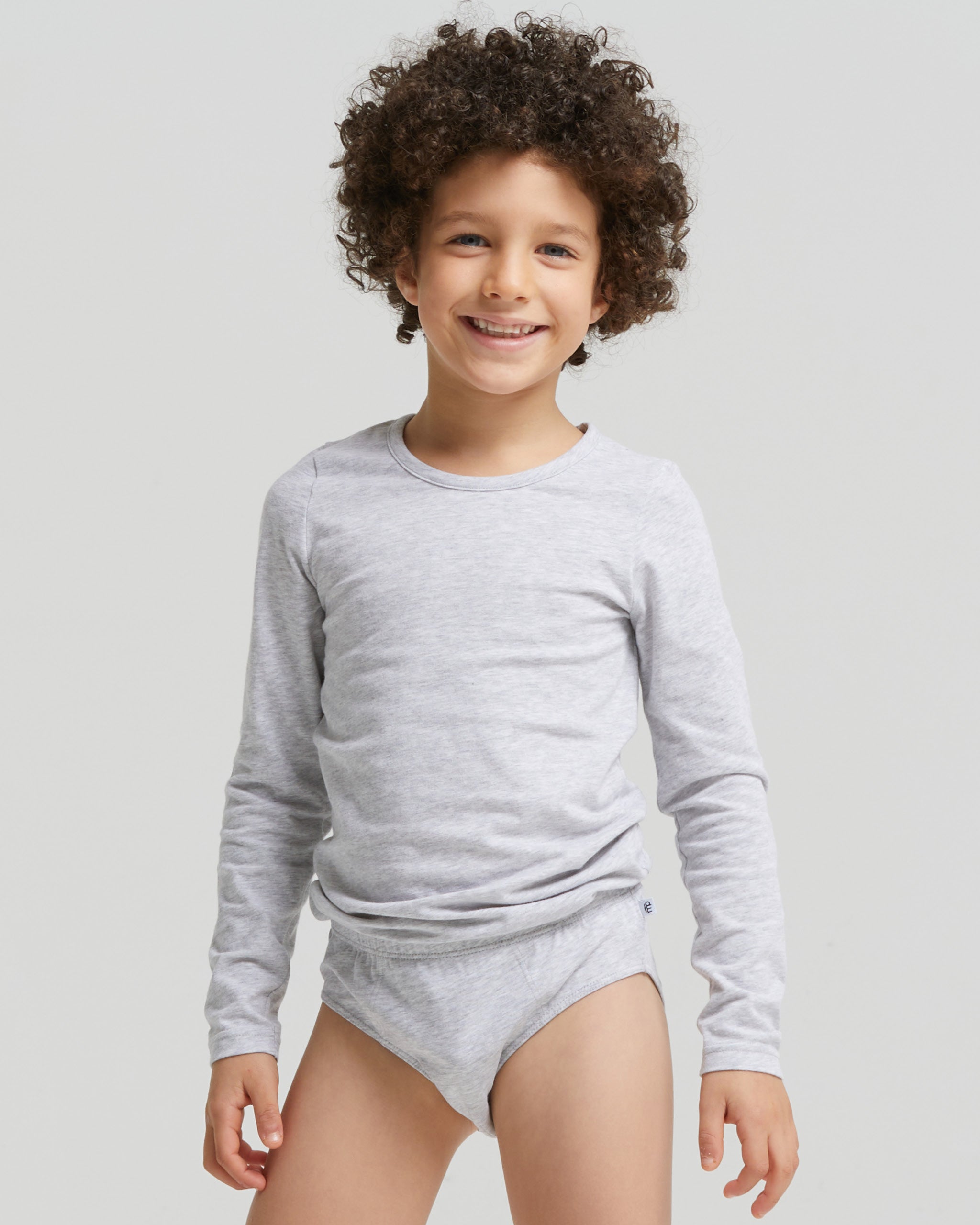 Boys warm organic cotton long-sleeve crew neck top