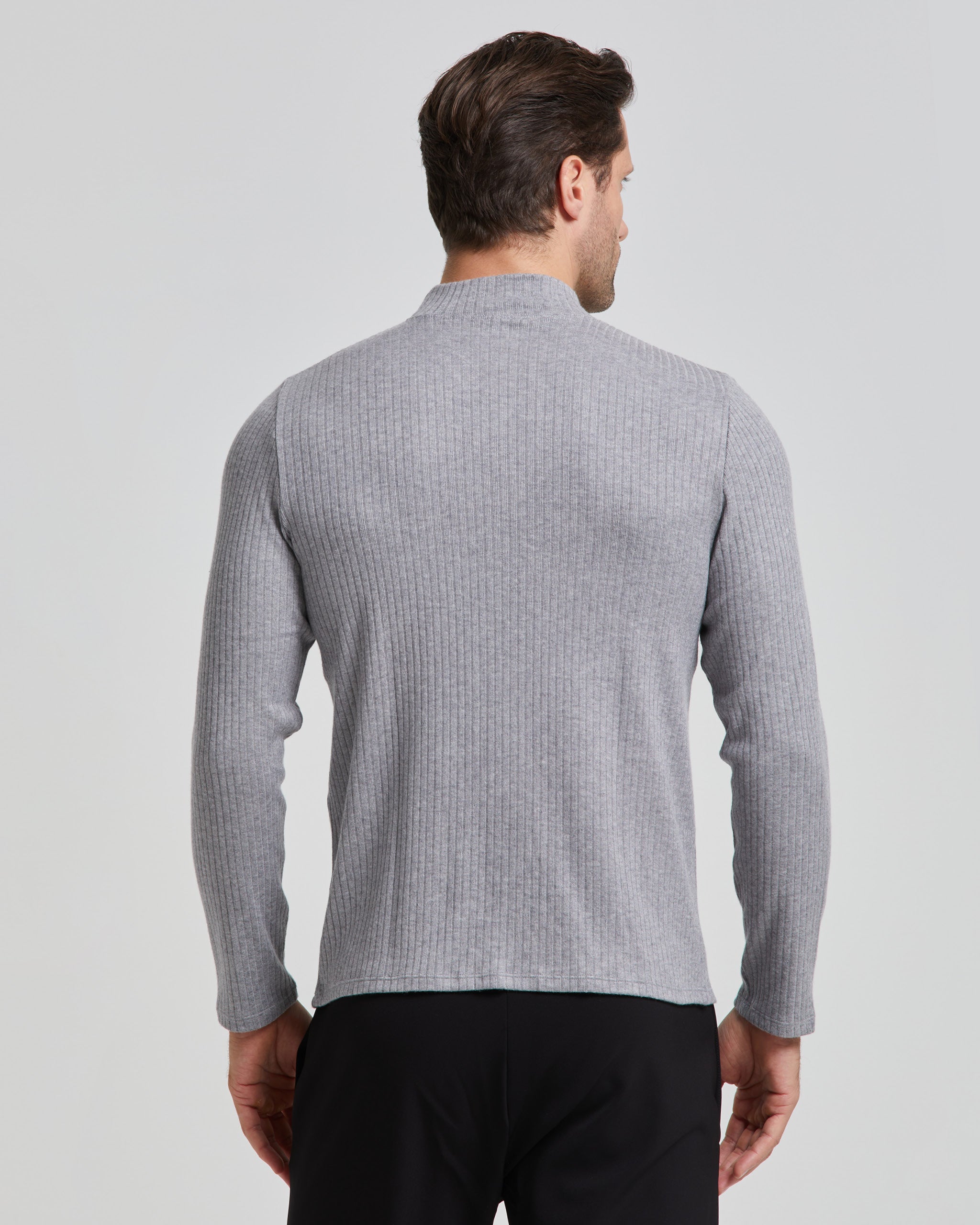 RIBBED FUNNEL NECK SWEATER 