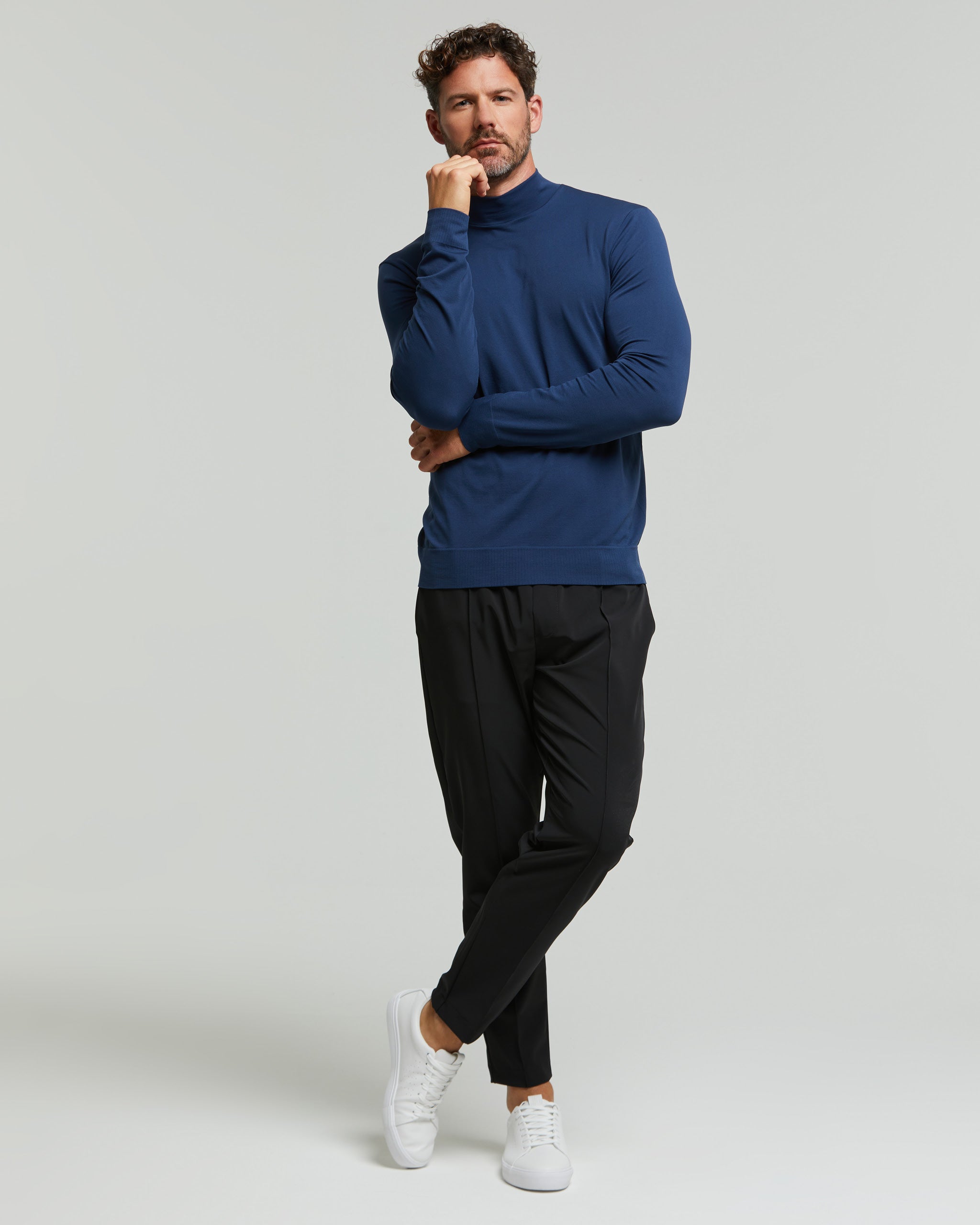 Pull col roulé homme sans couture