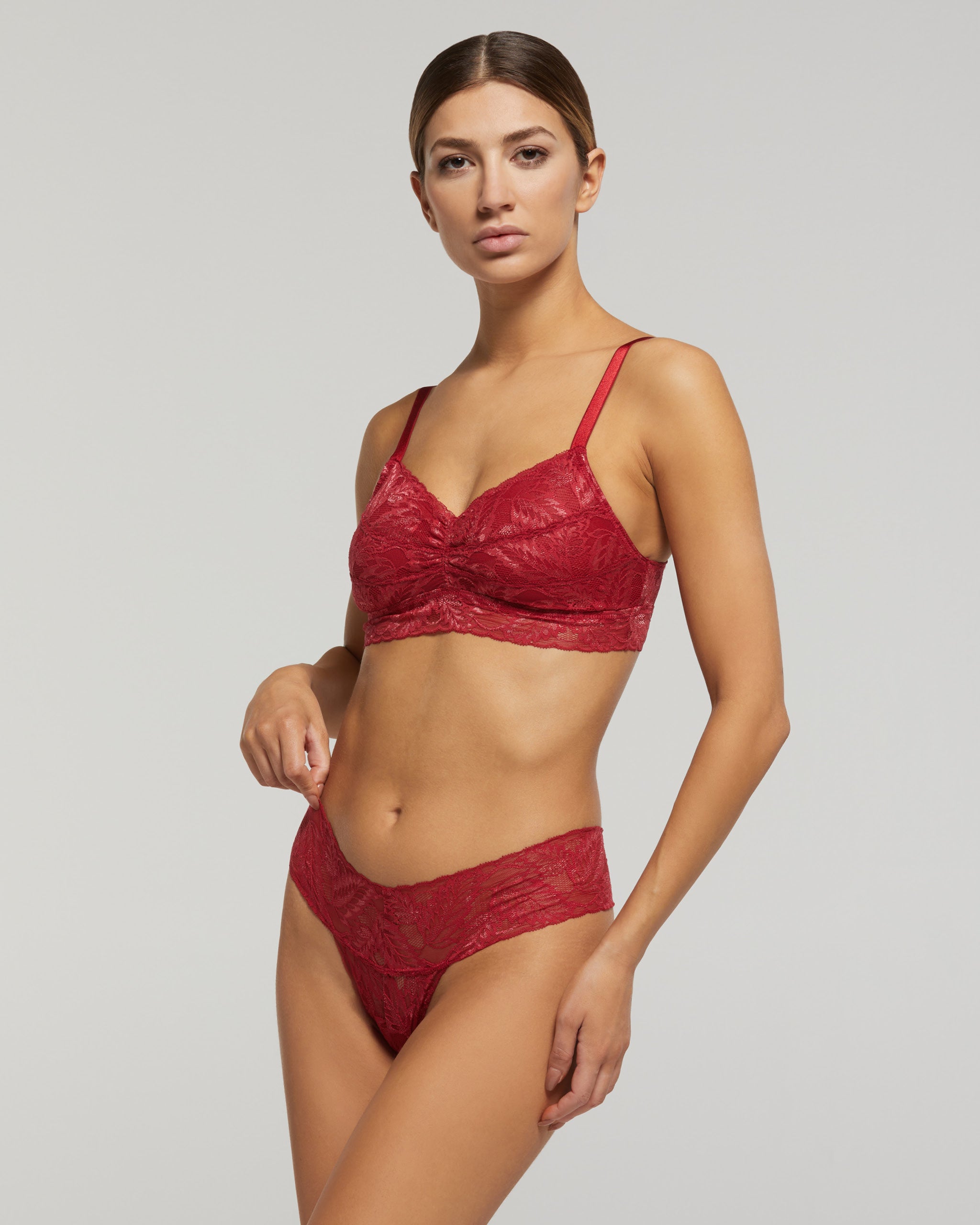 <b>Set Completo</b> coordinato Intimo Pizzo (Bordeaux)