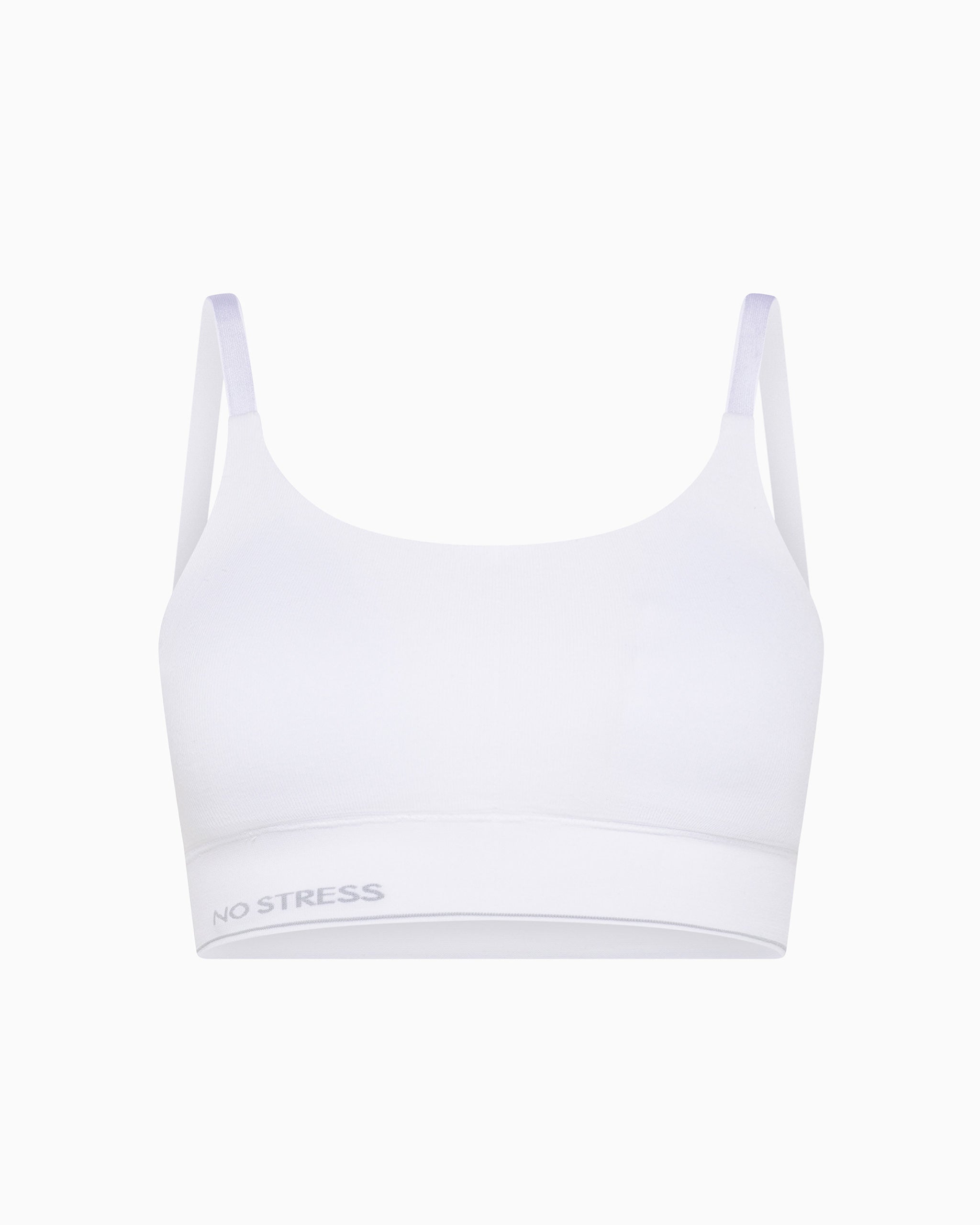 Seamless cotton bra with removable cups