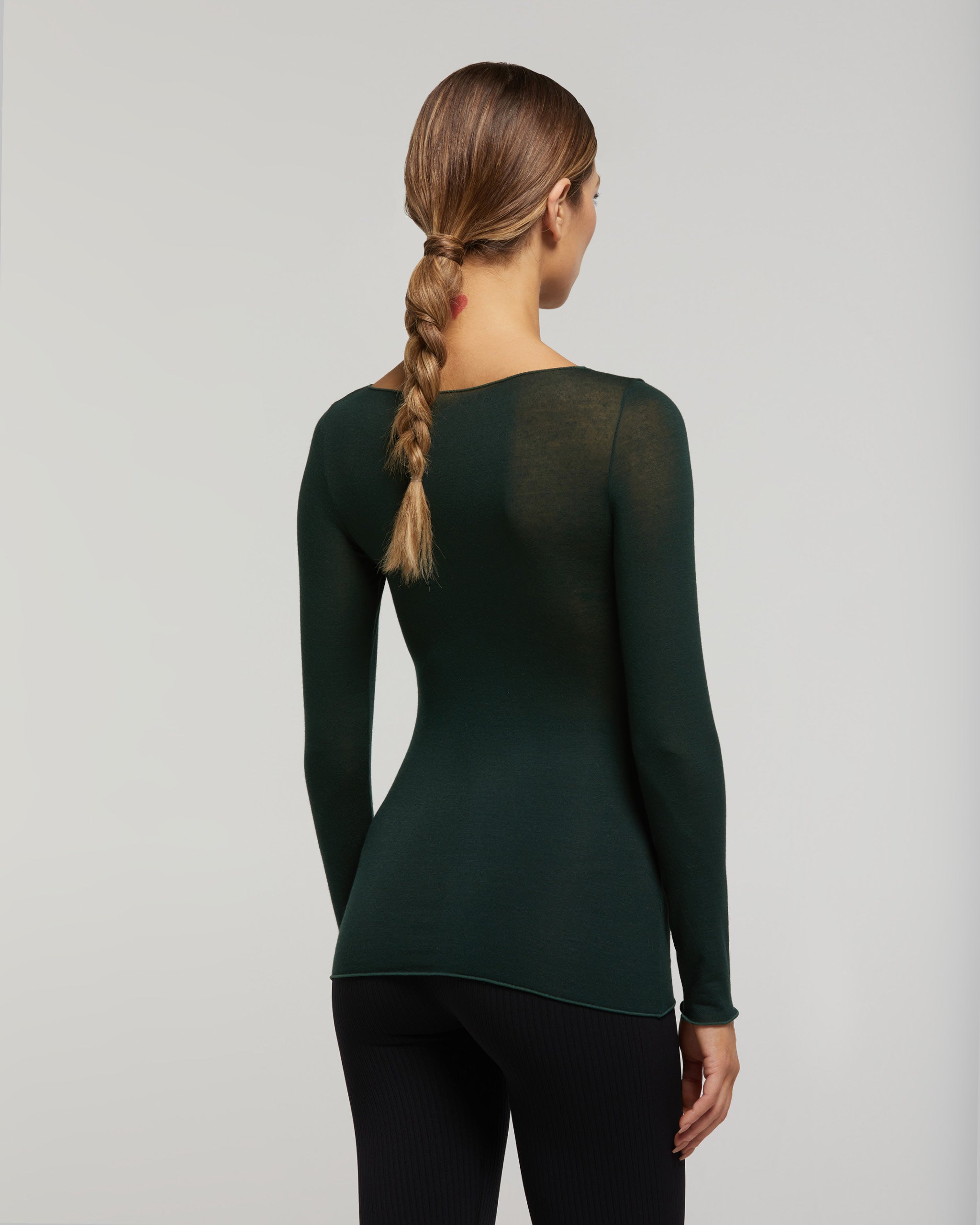 Modal cashmere boat neck sweater