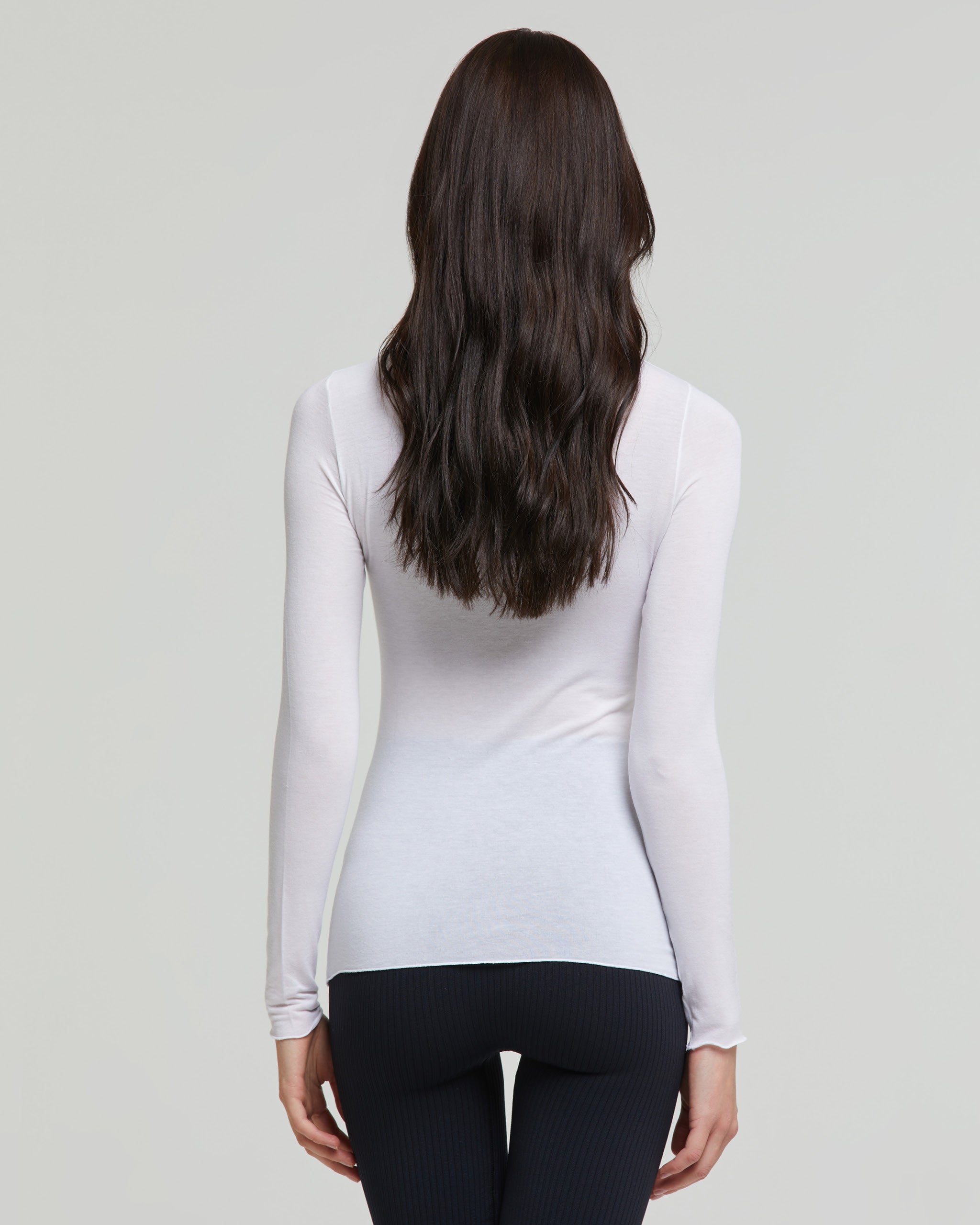 Modal cashmere high neck top