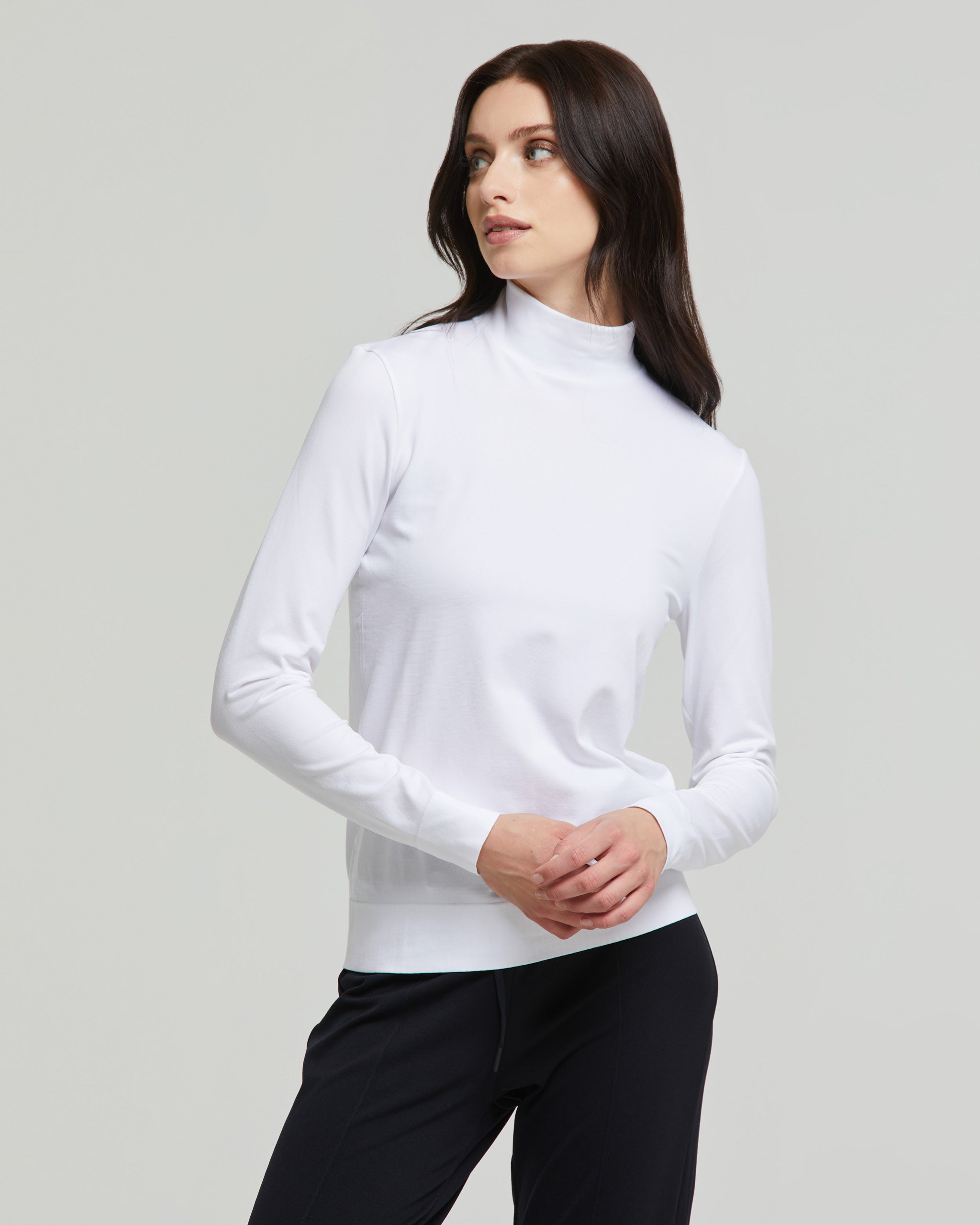 Pull col roulé sans couture femme