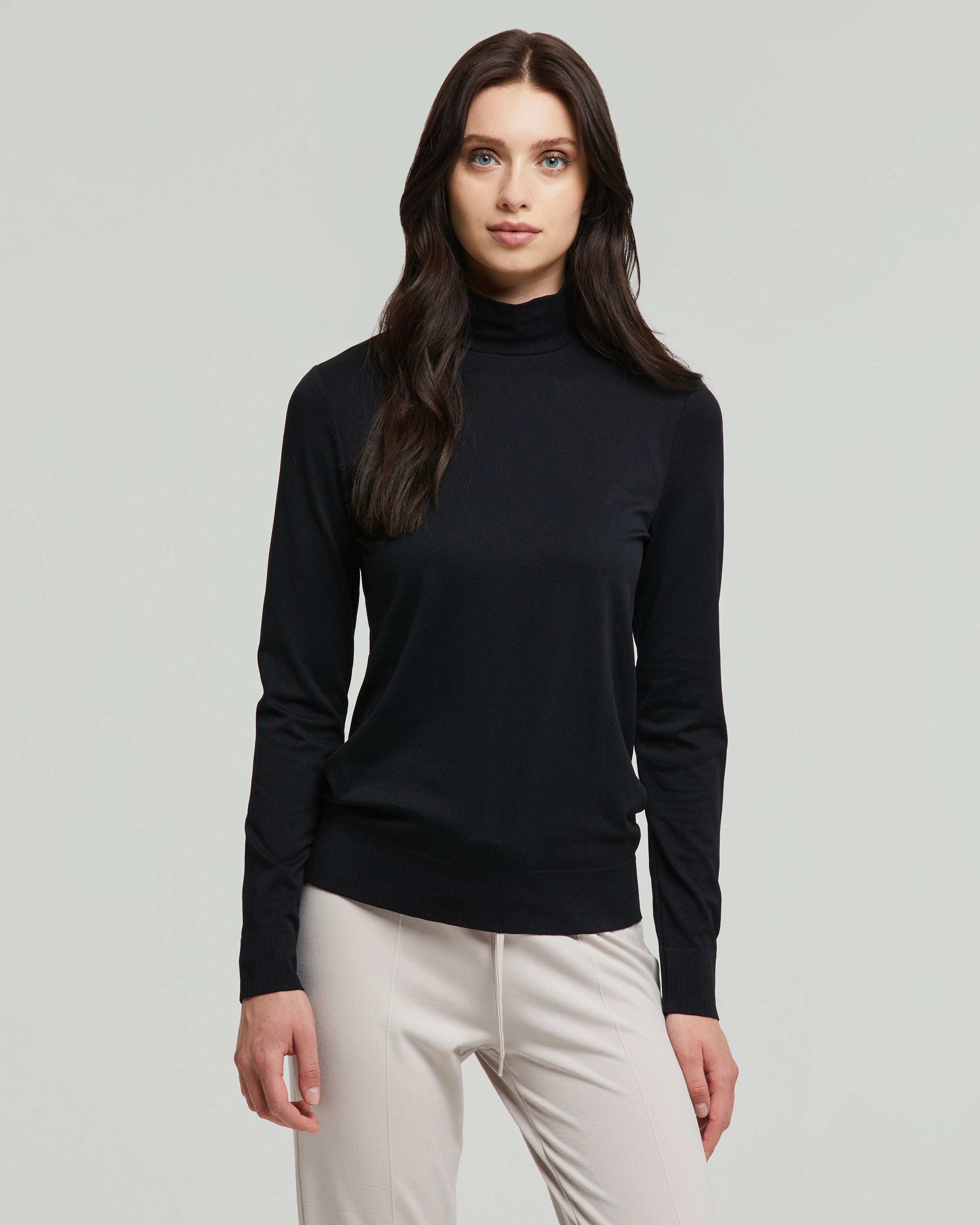 Pull col roulé sans couture femme