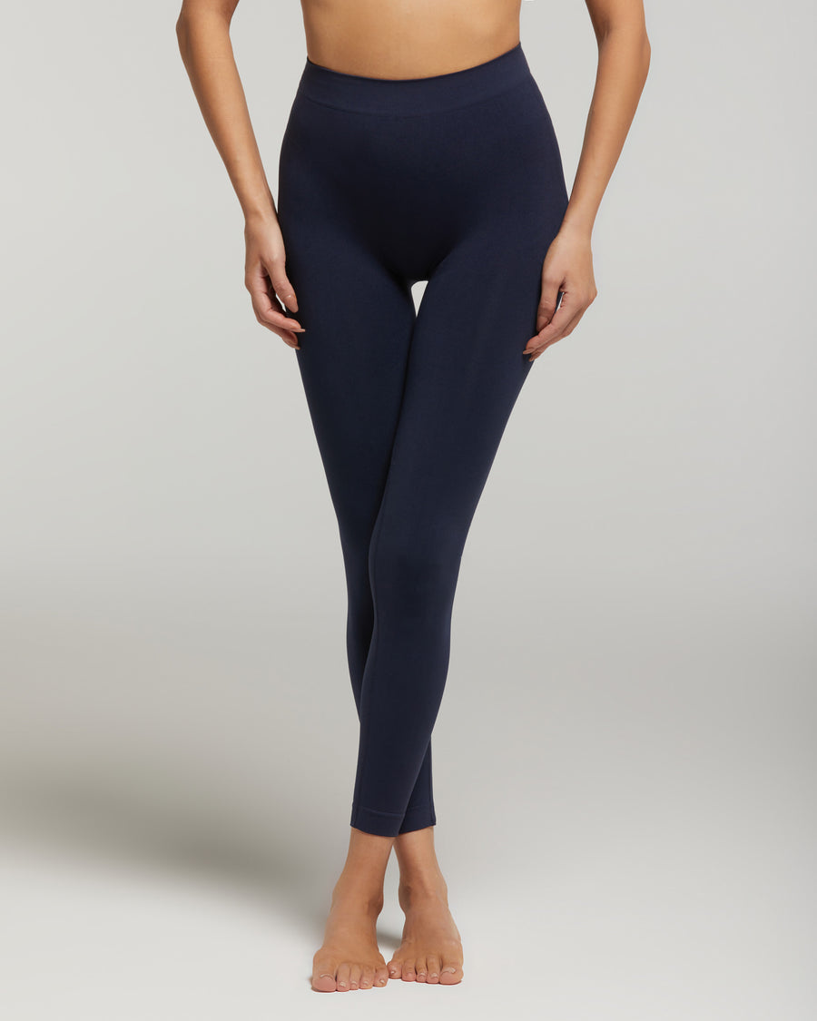 Opaque push-up leggings, night blue, Outlet, Pompea