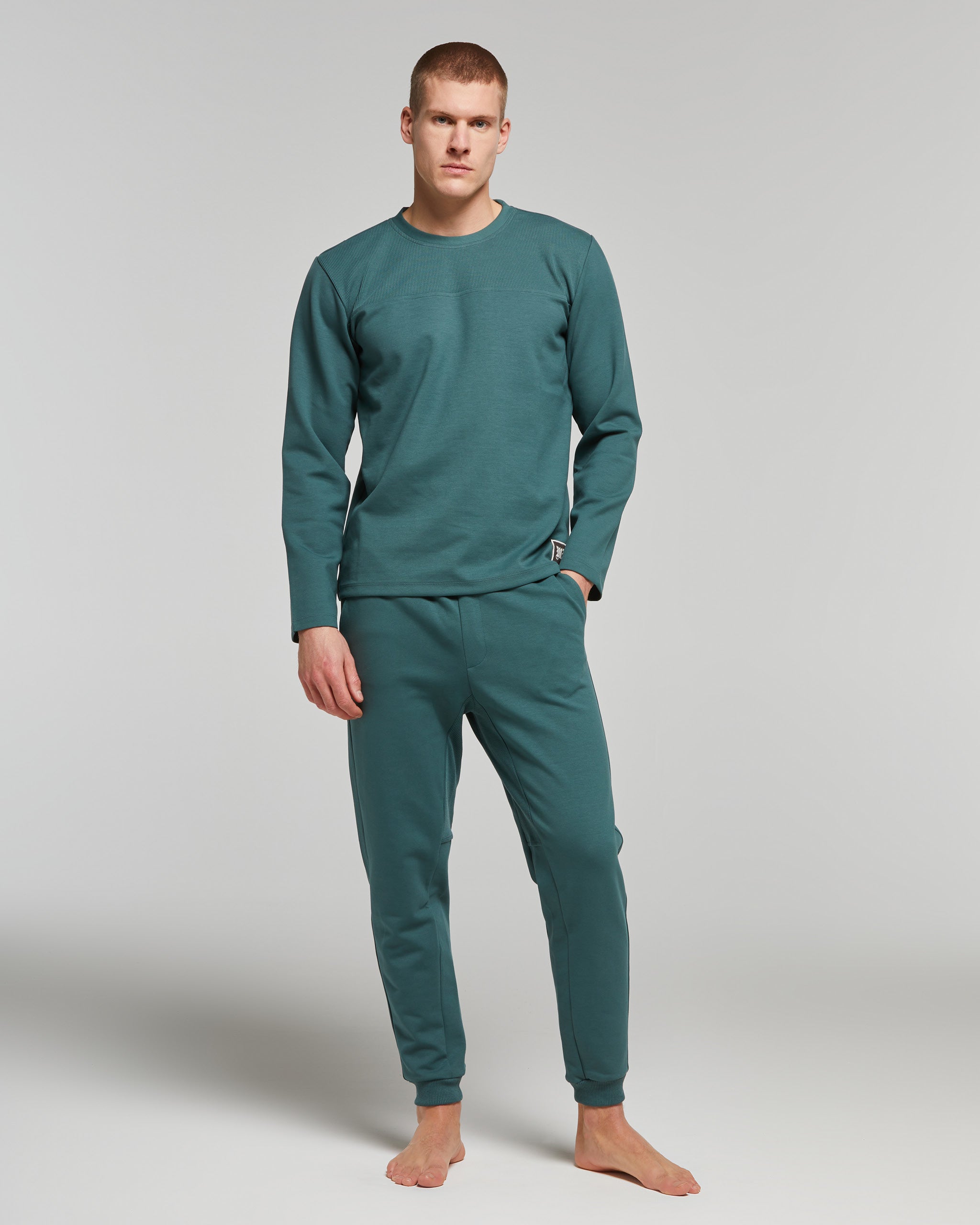 <b>Ensemble complet</b> de survêtement Freetime pour hommes (vert forêt)