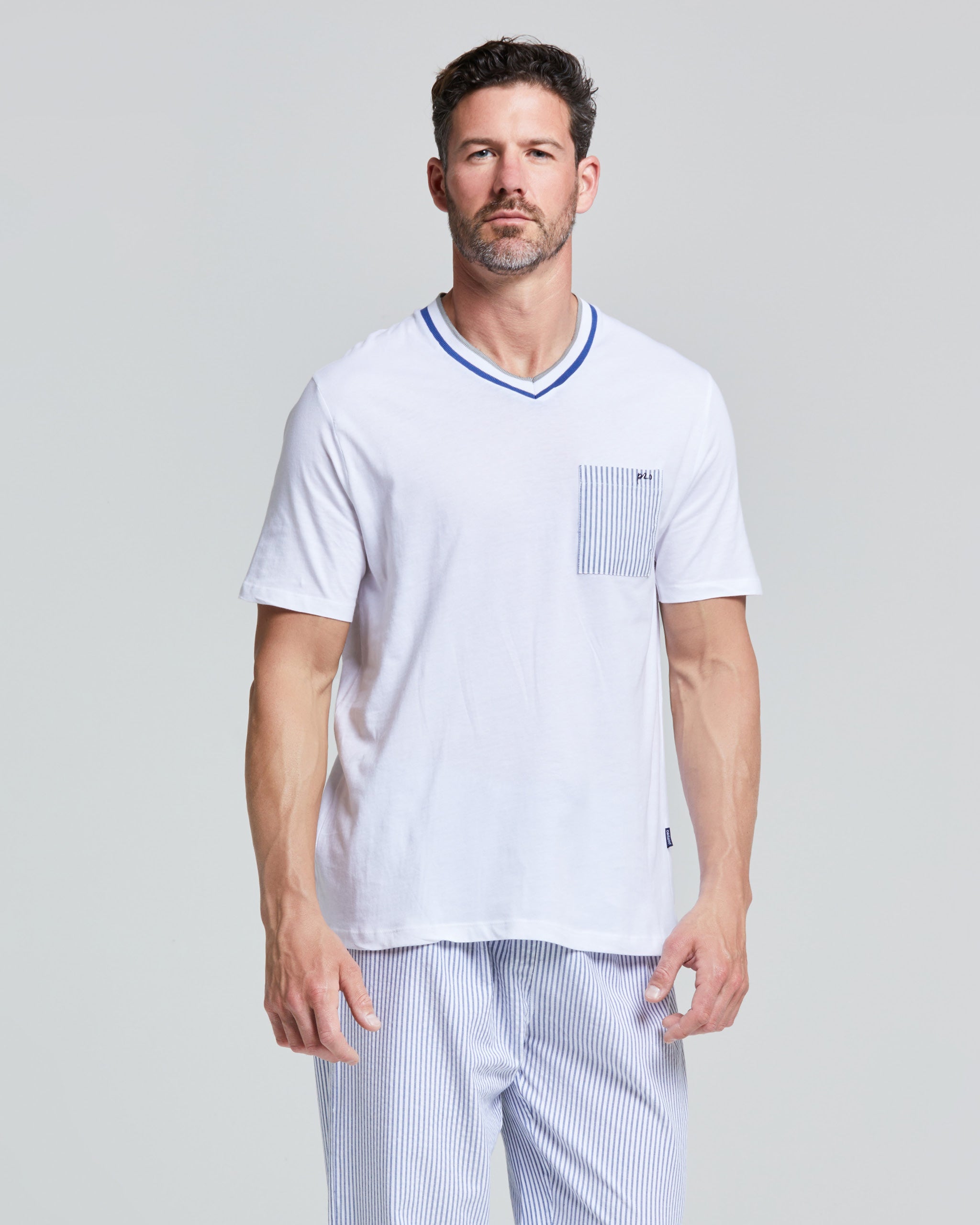 Tristan long cotton and canvas pajamas