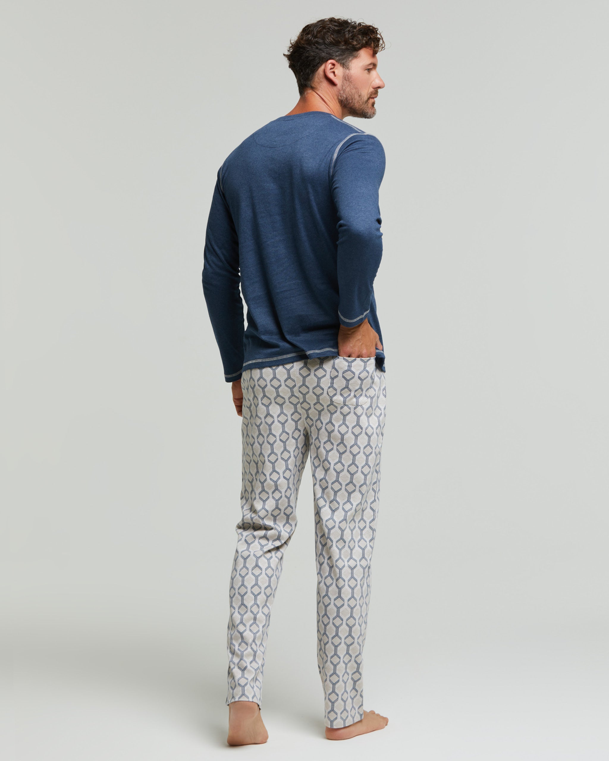 Pyjama long en coton interlock Barbera