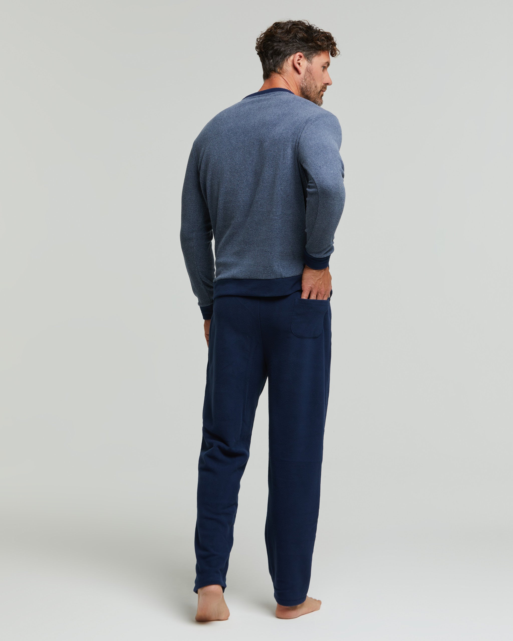 Carignano micropolar long pyjamas with kangaroo pocket