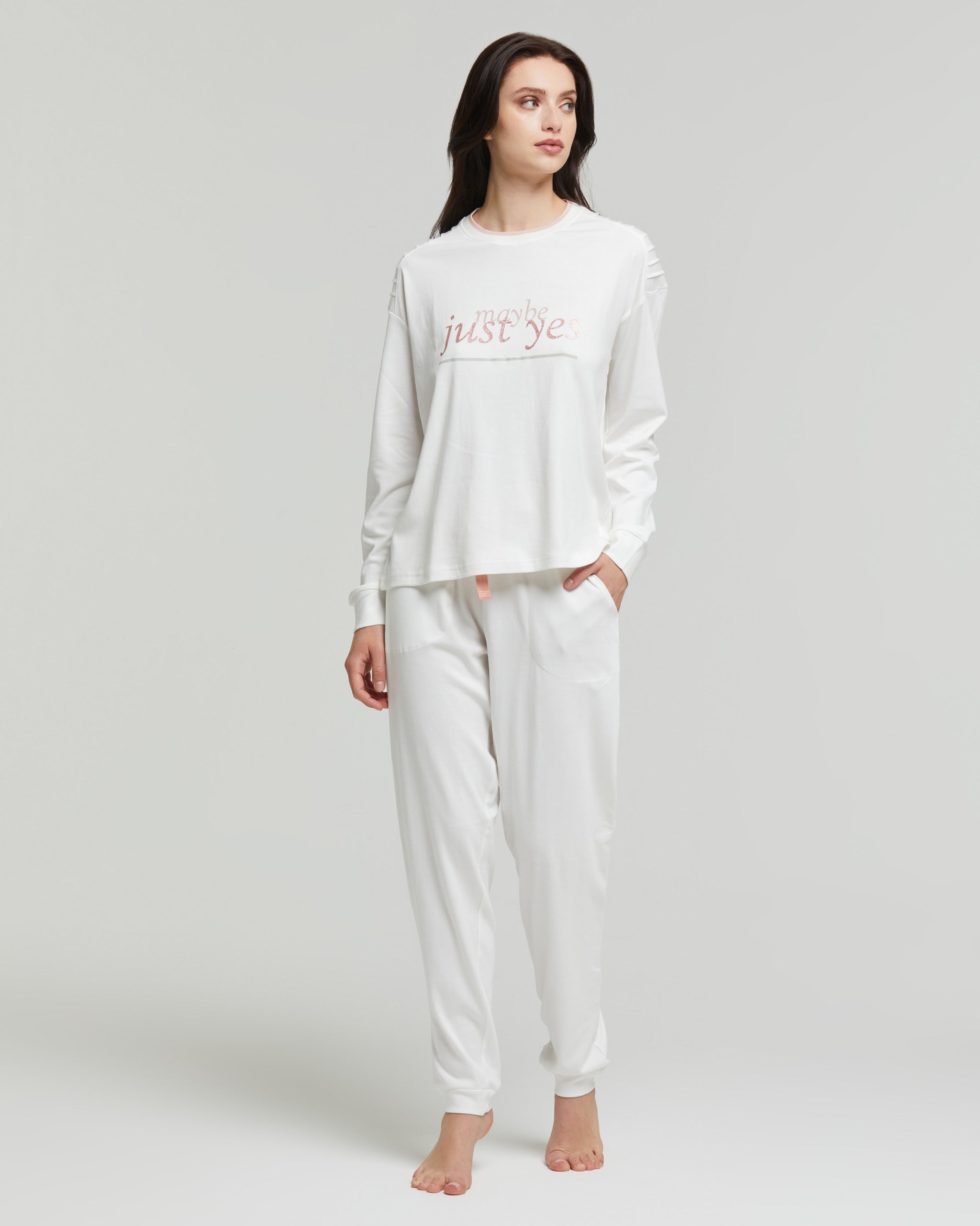 Calicanto interlock cotton long pyjamas