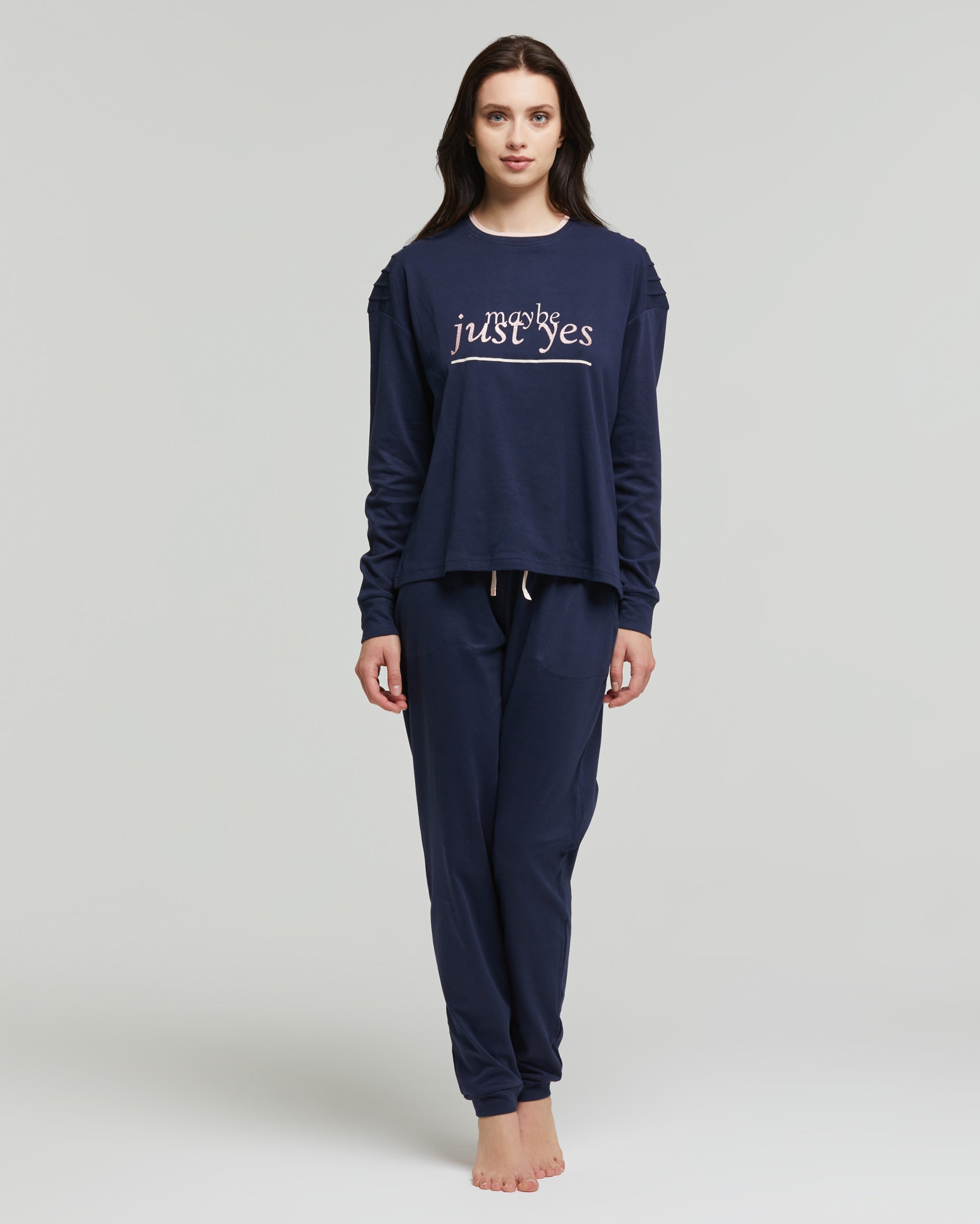 Calicanto interlock cotton long pyjamas