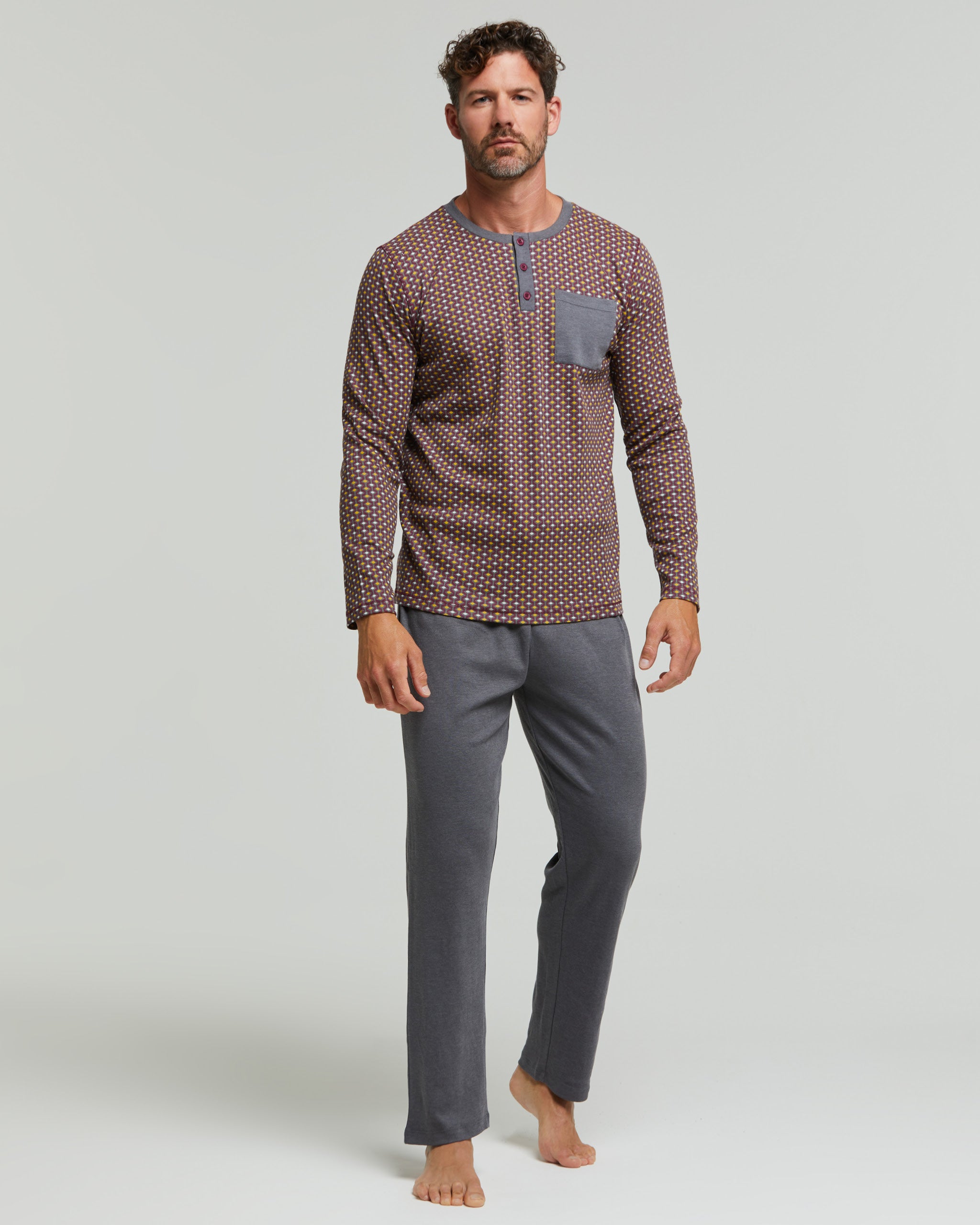 Zafferano interlock cotton long pyjamas