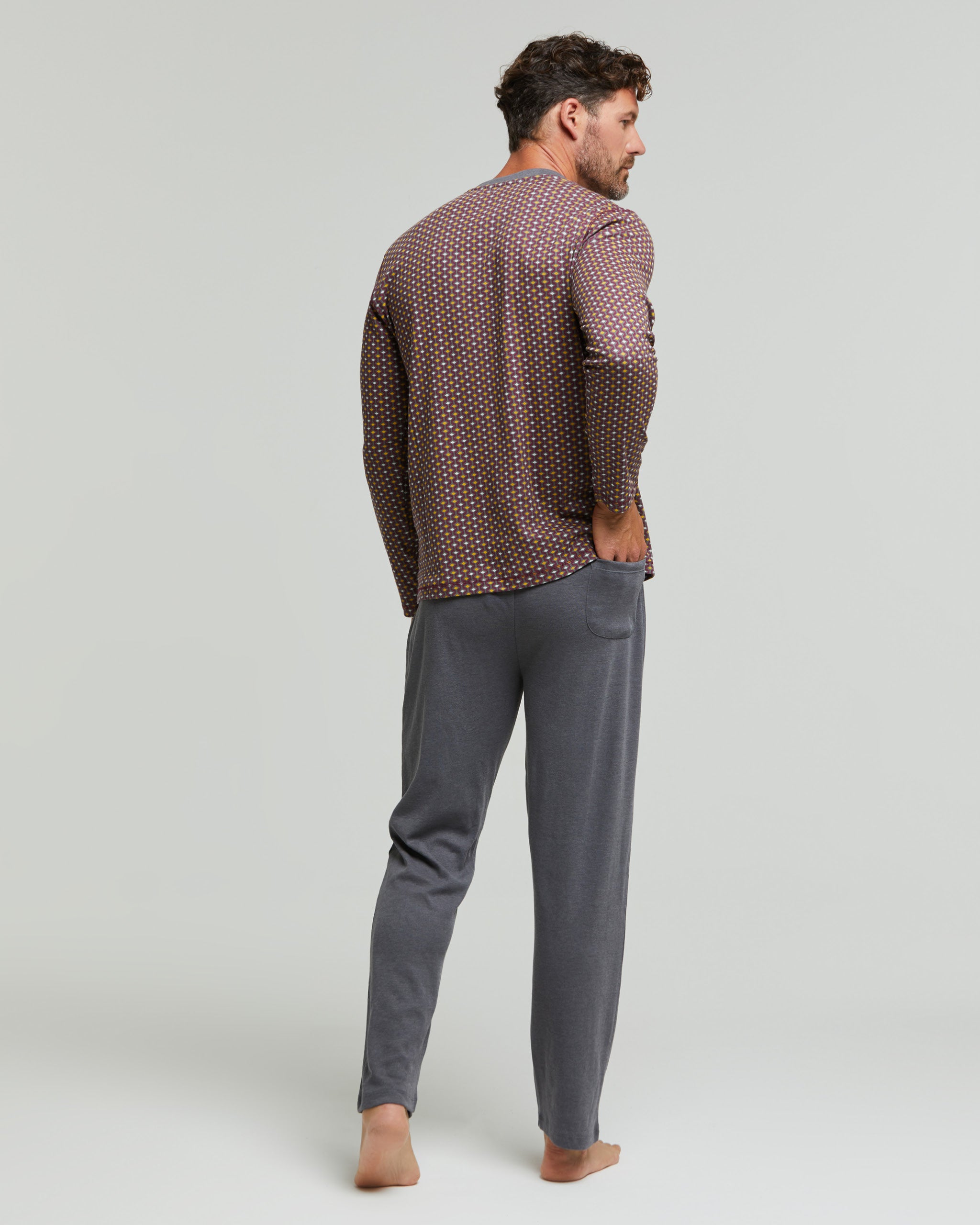 Zafferano interlock cotton long pyjamas