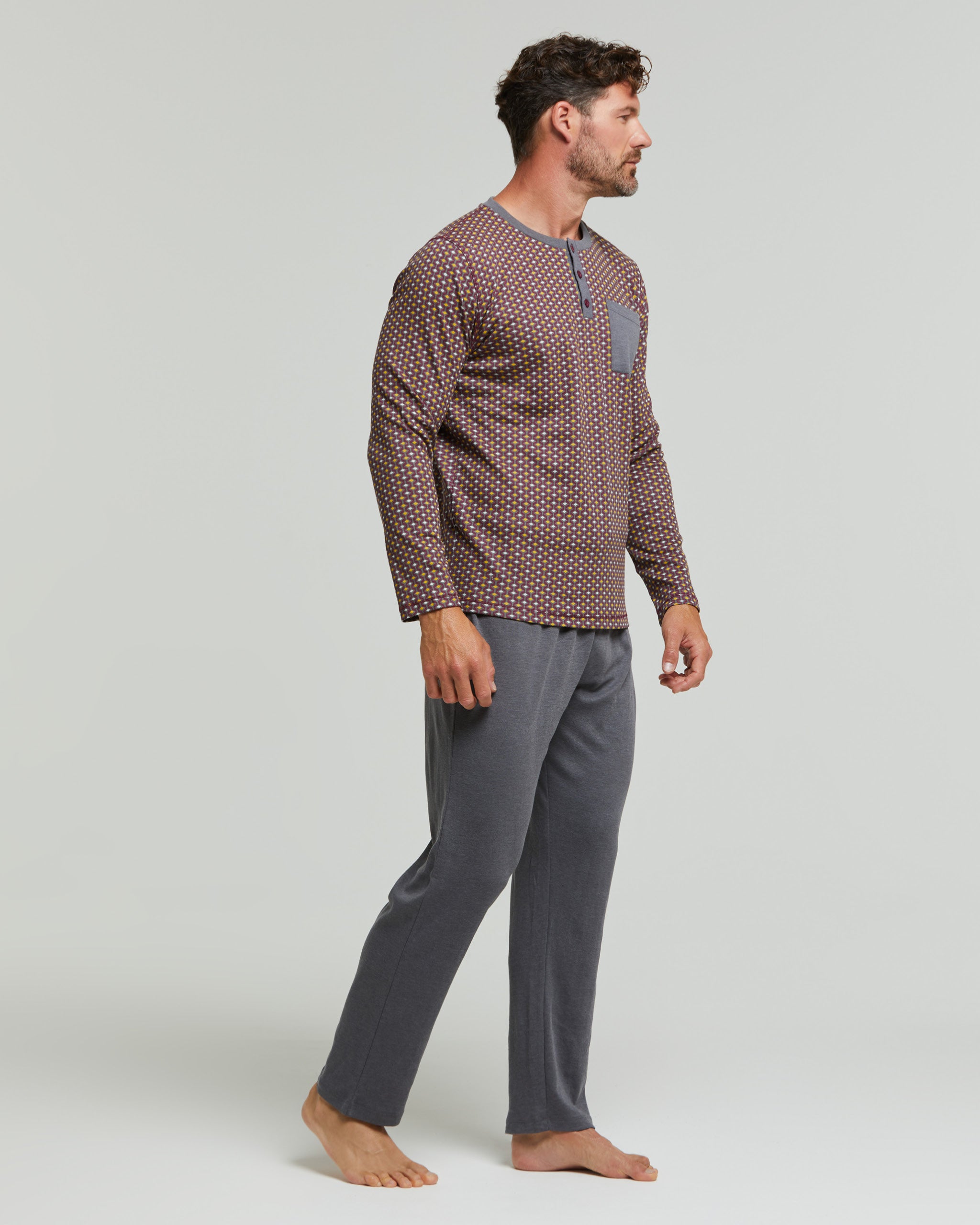 Zafferano interlock cotton long pyjamas