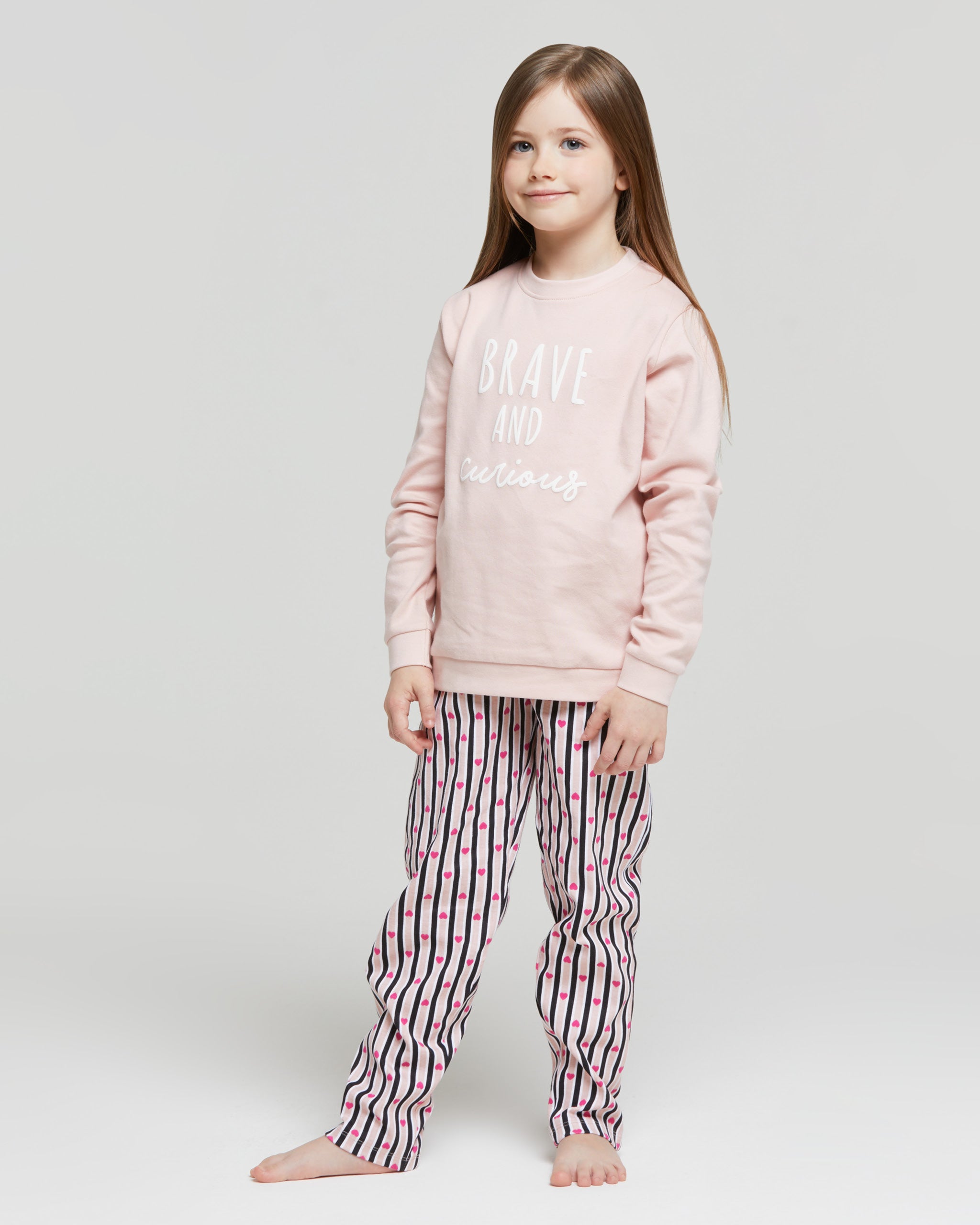 Pyjama long en coton interlock Celeste