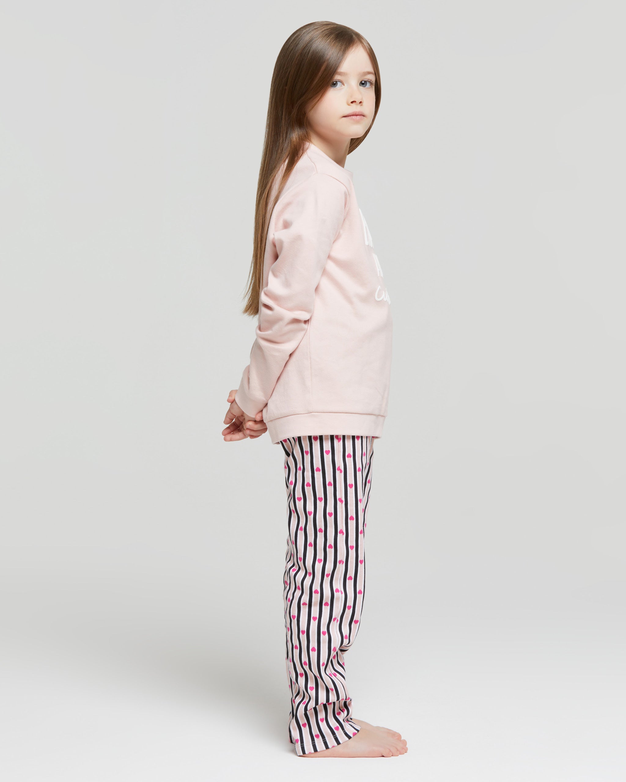 Pyjama long en coton interlock Celeste