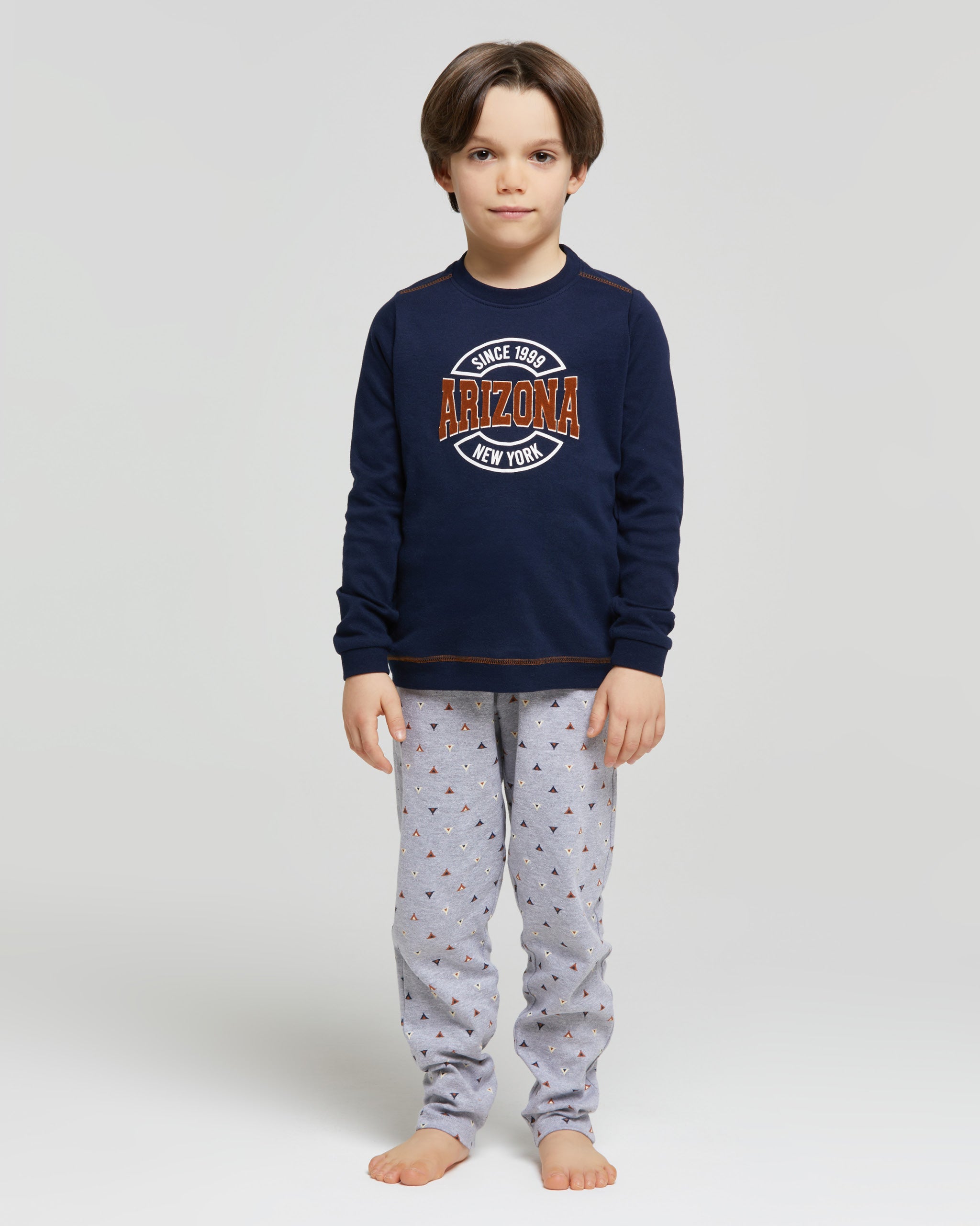 Pyjama long en coton interlock Arin