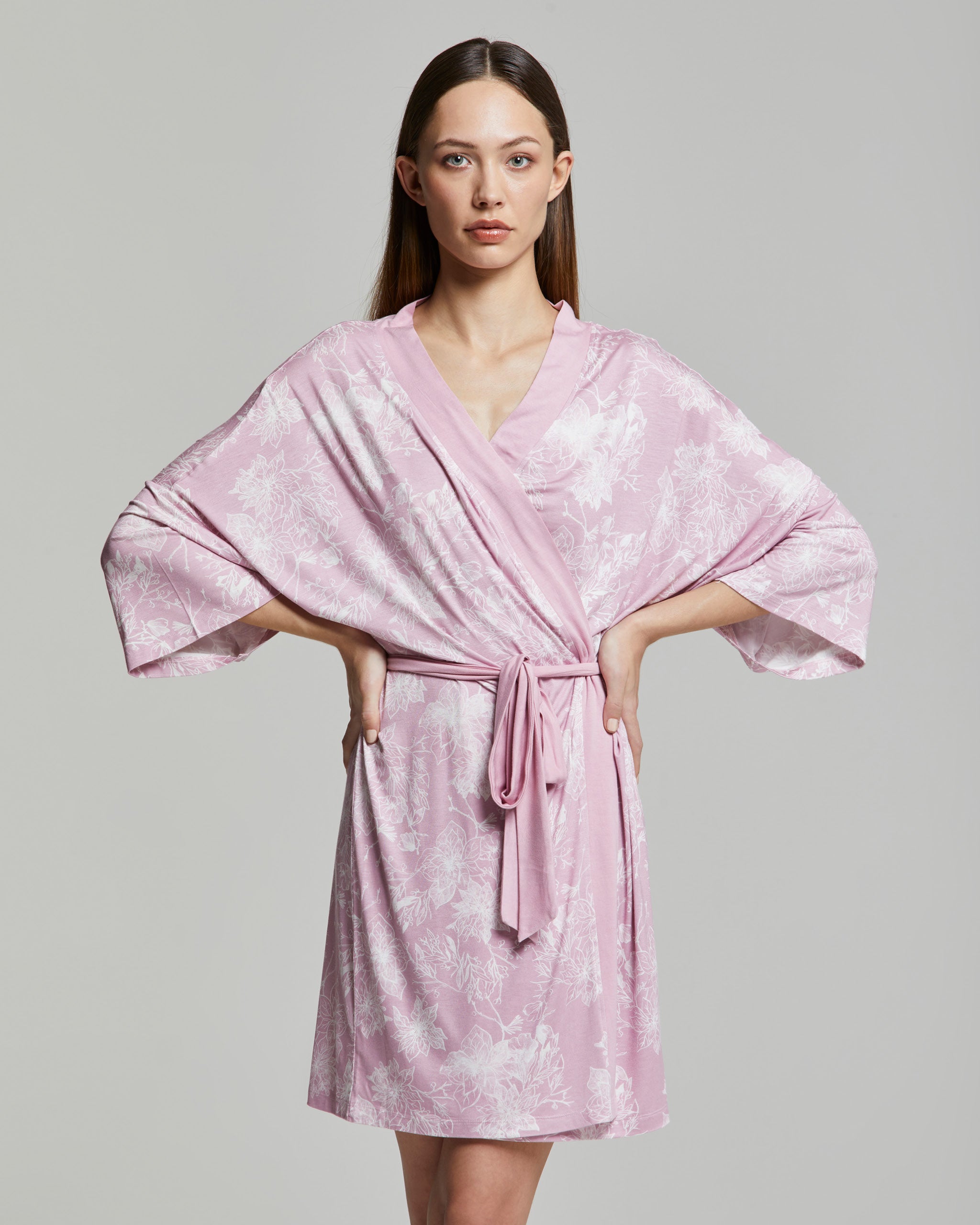 Loren dressing gown with floral print