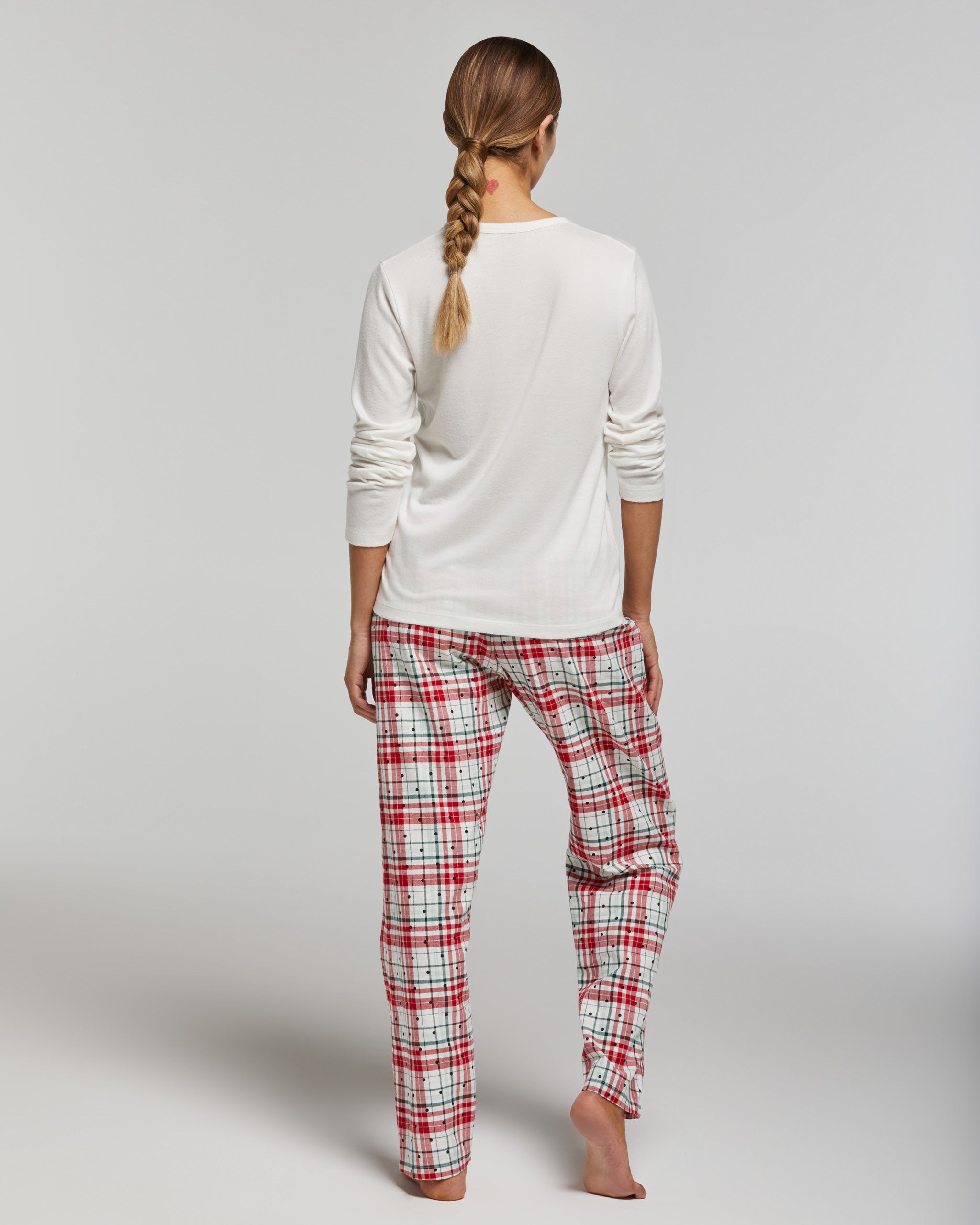 Ada long viscose and flannel pajamas