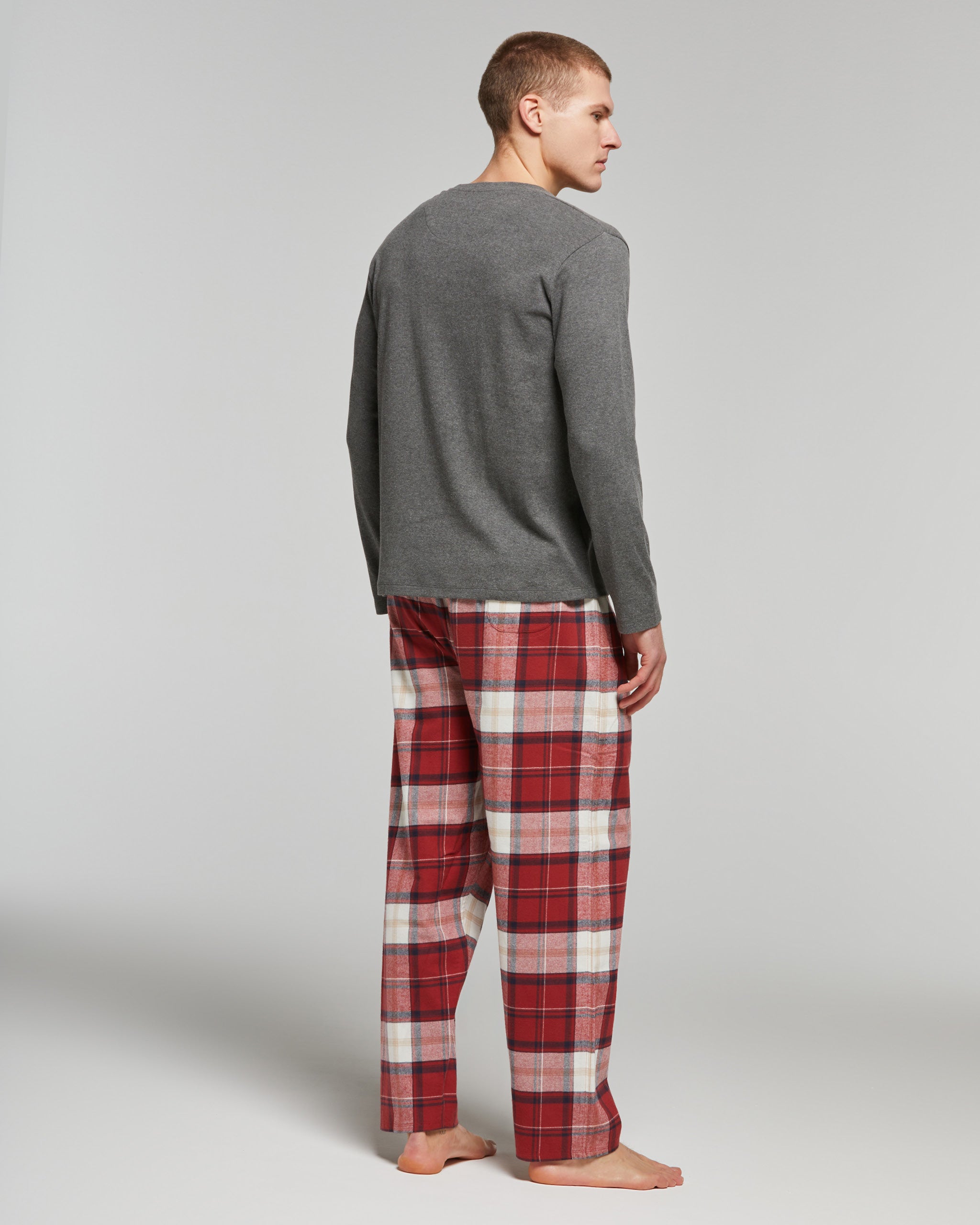 Arturo long cotton interlock and flannel pajamas